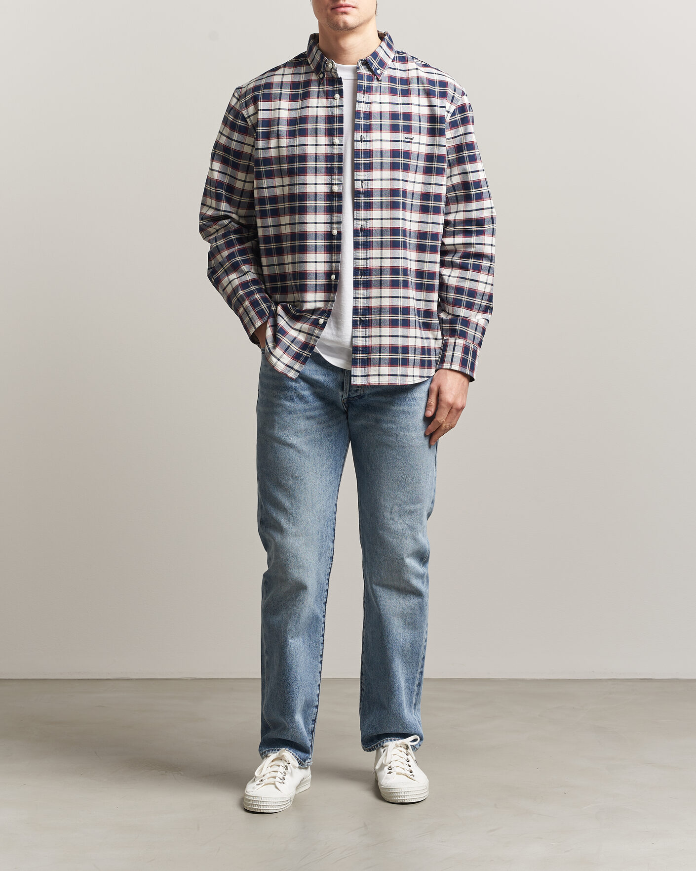 Men | Shirts | Levi's | Cotton Checked Shirt Dress Blues