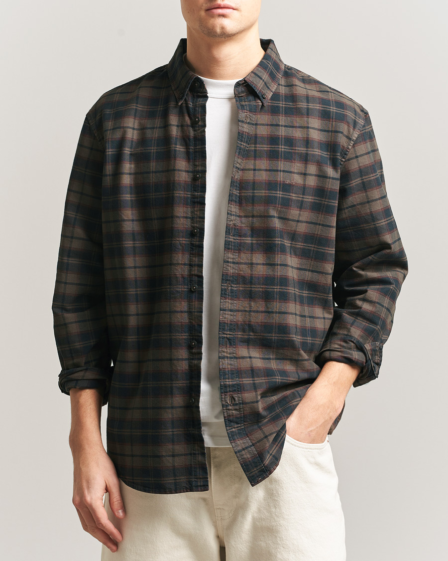 Men | Shirts | Levi's | Cotton Checked Shirt Chocolate
