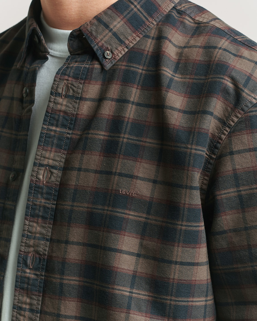 Men | Shirts | Levi's | Cotton Checked Shirt Chocolate