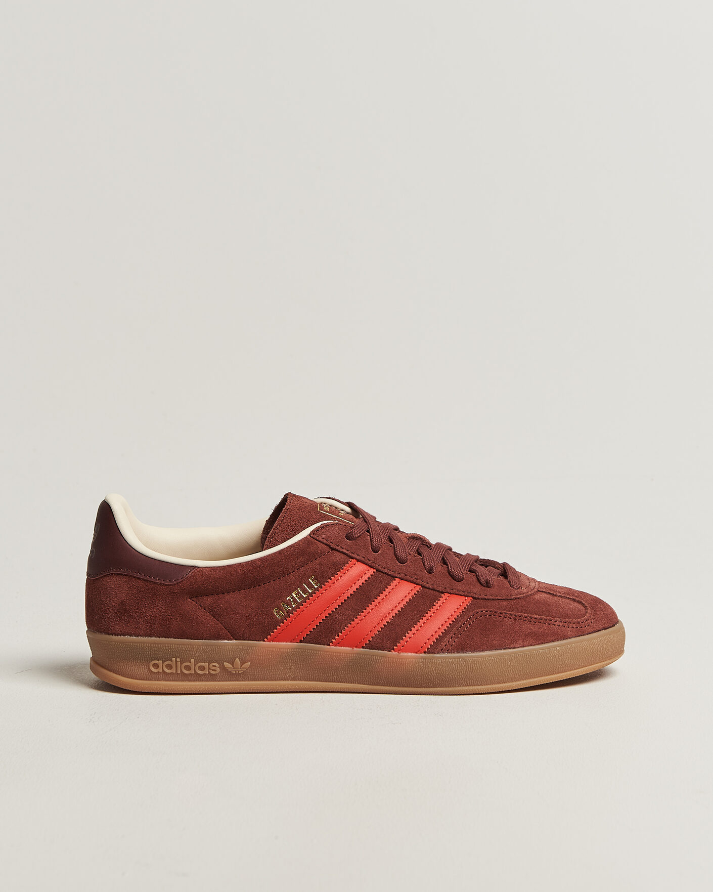 adidas Originals Gazelle Indoor Sneaker Brown/Red at CareOfCarl.com