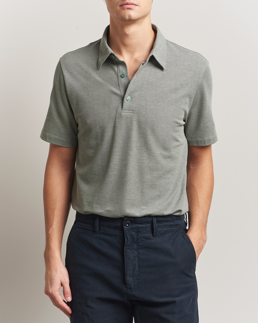 Men | Polo Shirts | Brioni | Short Sleeve Cotton Piquet Polo Light Green