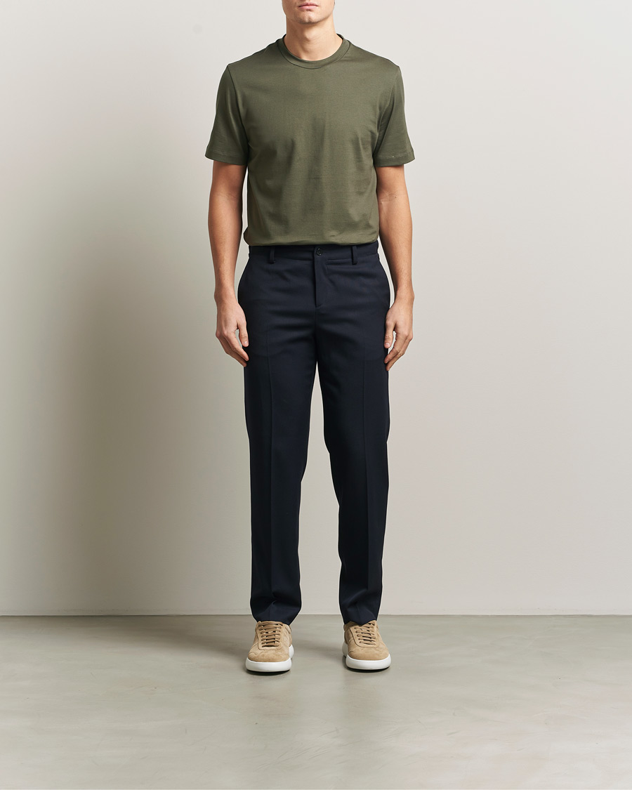 Men | T-Shirts | Brioni | Short Sleeve Cotton T-Shirt Military