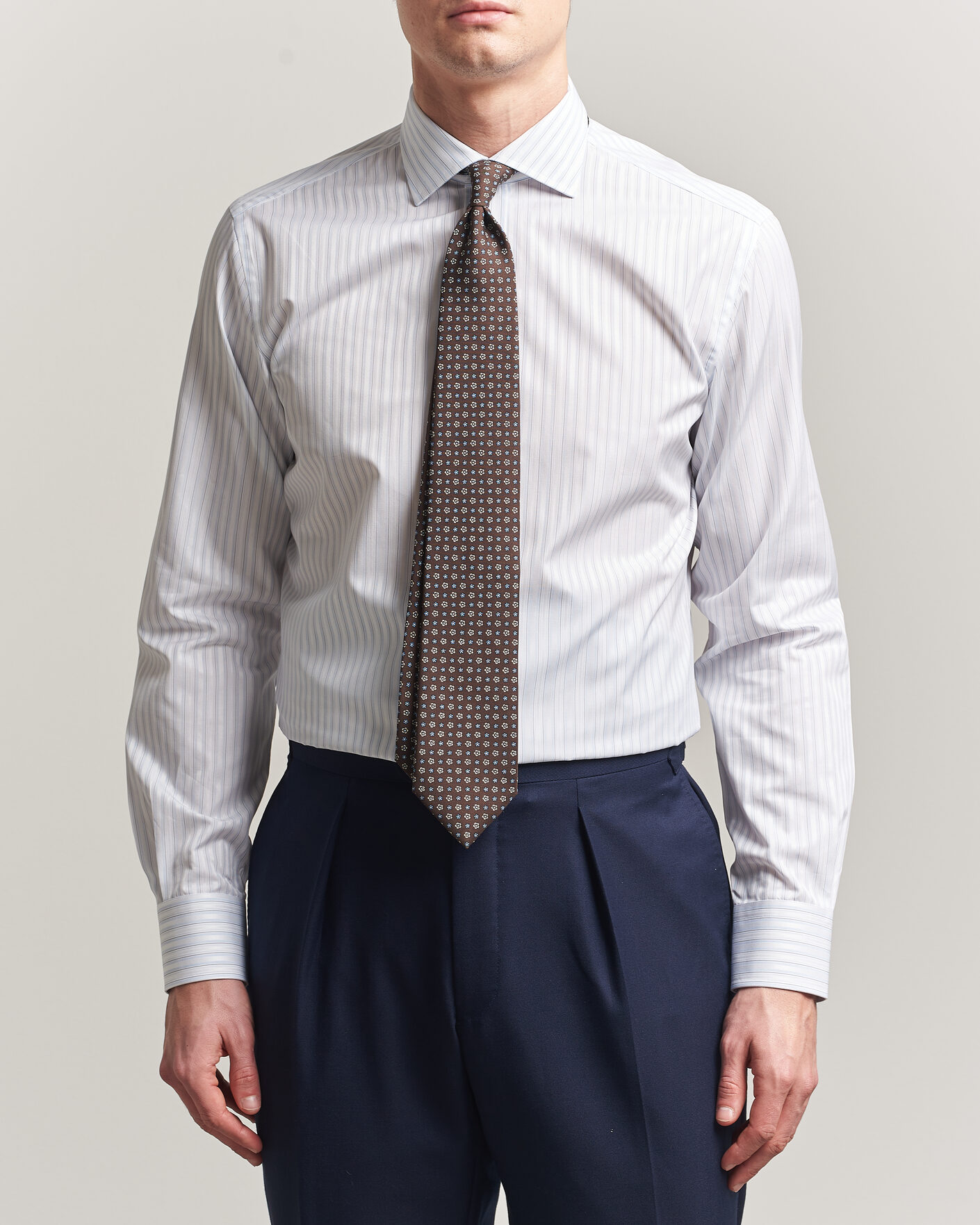 Men | Shirts | Brioni | Slim Fit Dress Shirt Light Blue Stripe