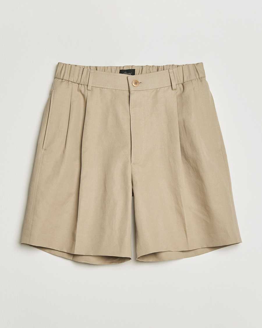 Men | Shorts | Brioni | Cotton/Linen Drawstring Shorts Beige