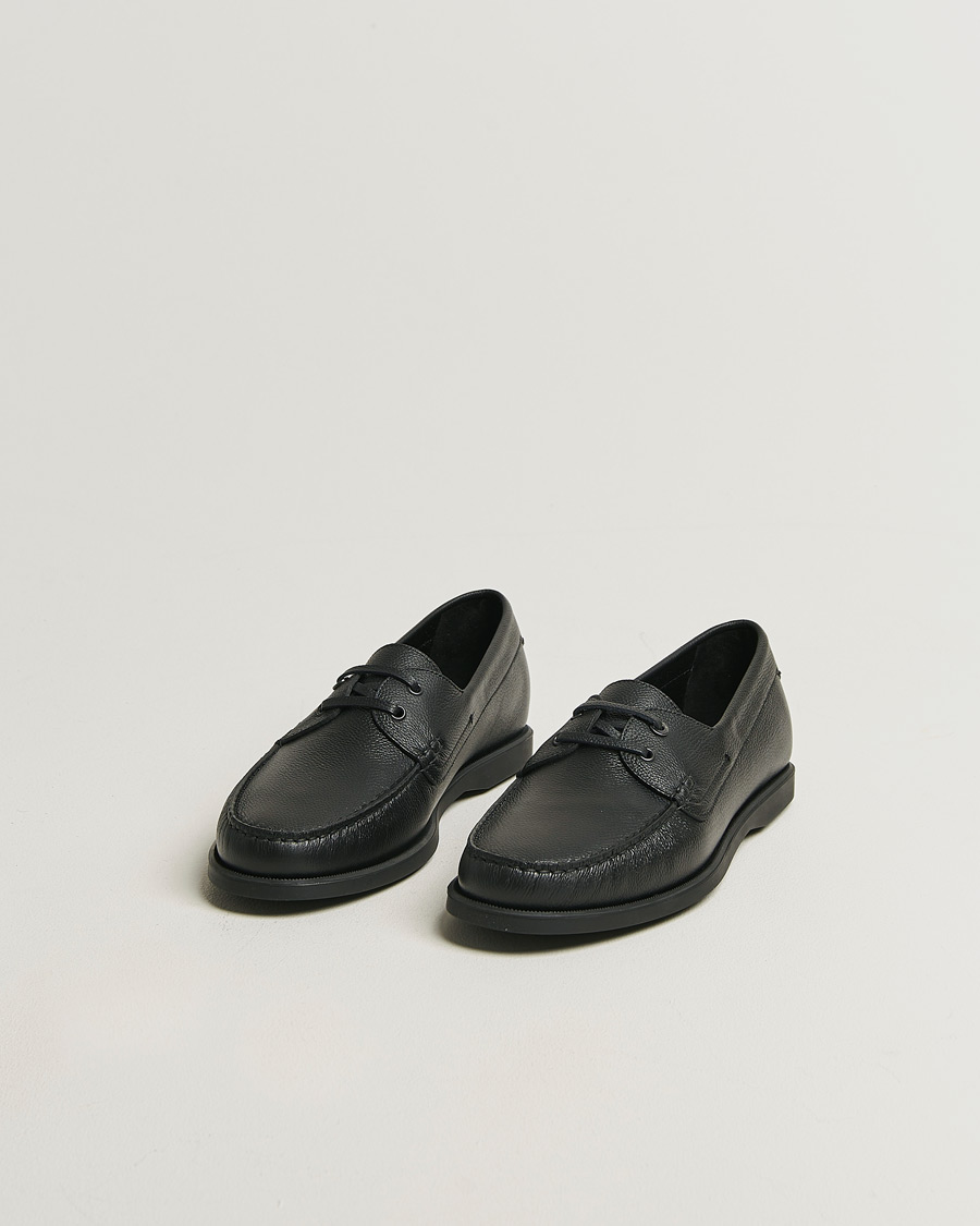 Men | Boat Shoes | Brioni | Grain Leather Boat Shoes Black Calf