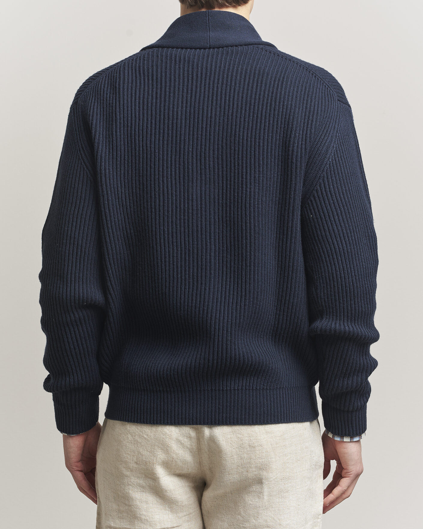 Men | Sweaters & Knitwear | Altea | Cotton/Cashmere Shawl Cardigan Navy