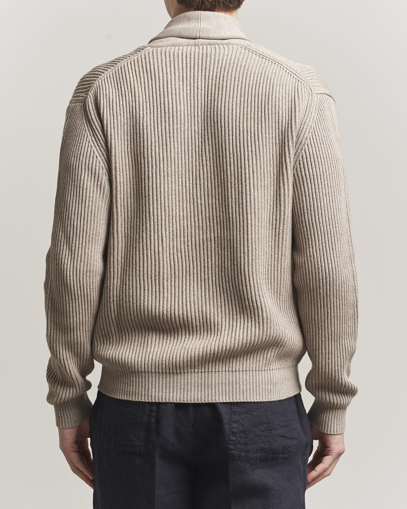 Men | Sweaters & Knitwear | Altea | Cotton/Cashmere Shawl Cardigan Taupe