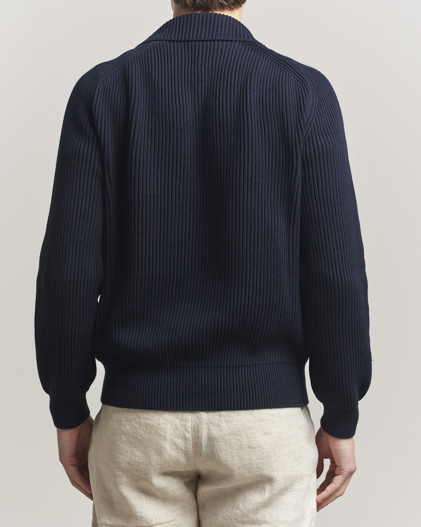 Men | Sweaters & Knitwear | Altea | Cotton Rib Cardigan Jacket Navy