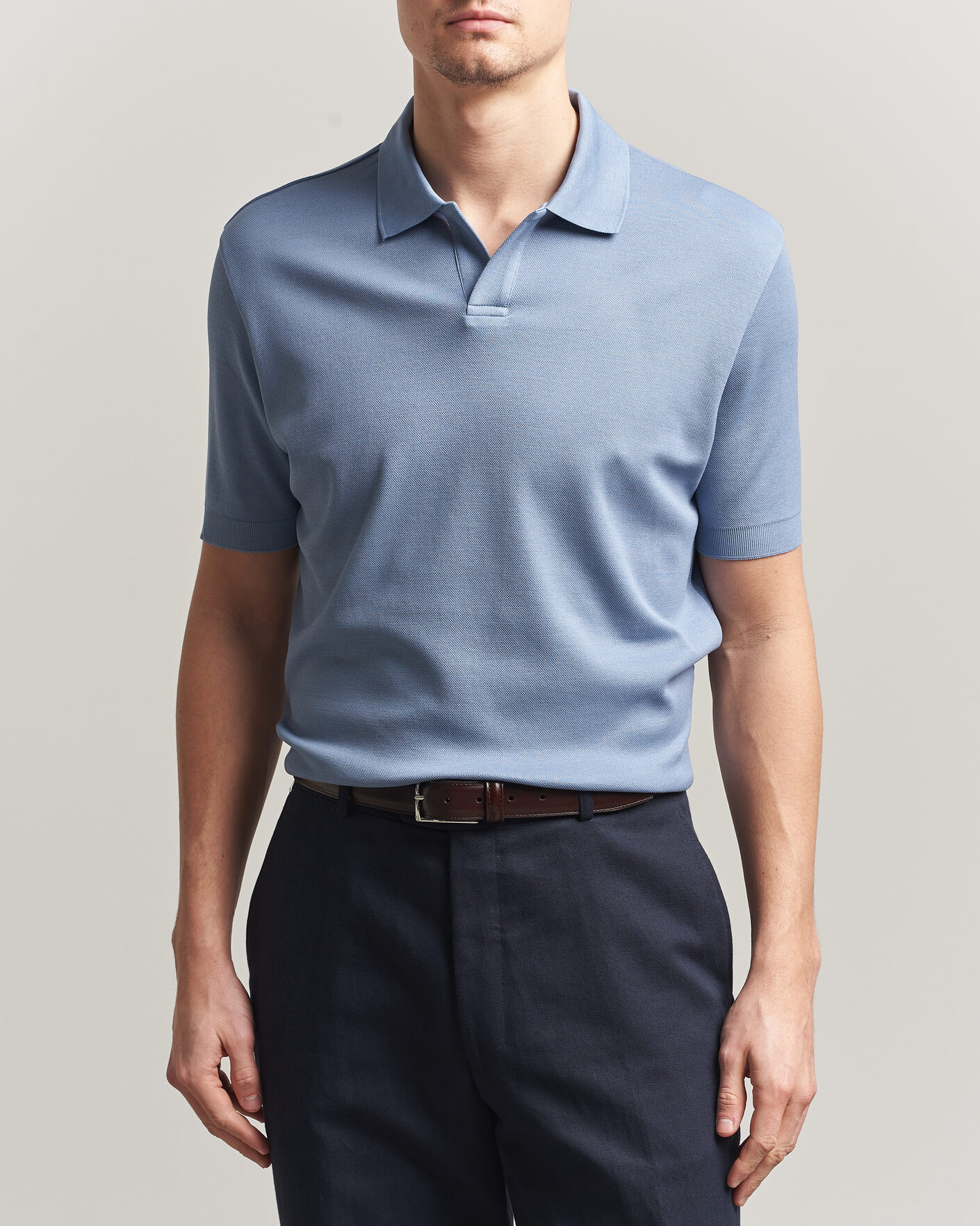 Men | Polo Shirts | Altea | Jersey Piquet Polo Light Blue