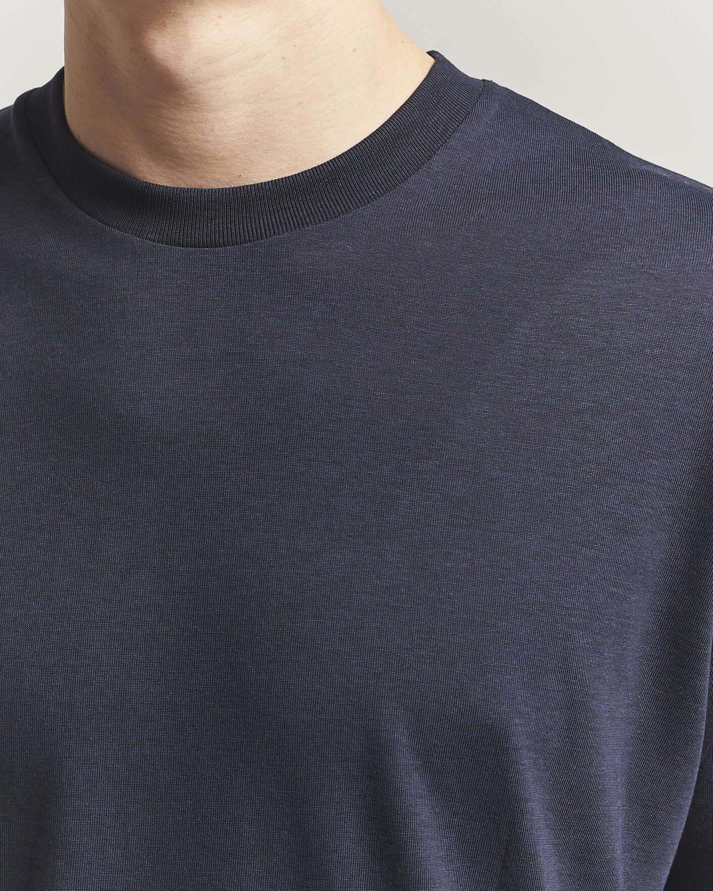 Men | T-Shirts | Altea | Cotton/Stretch Knitted T-Shirt Navy