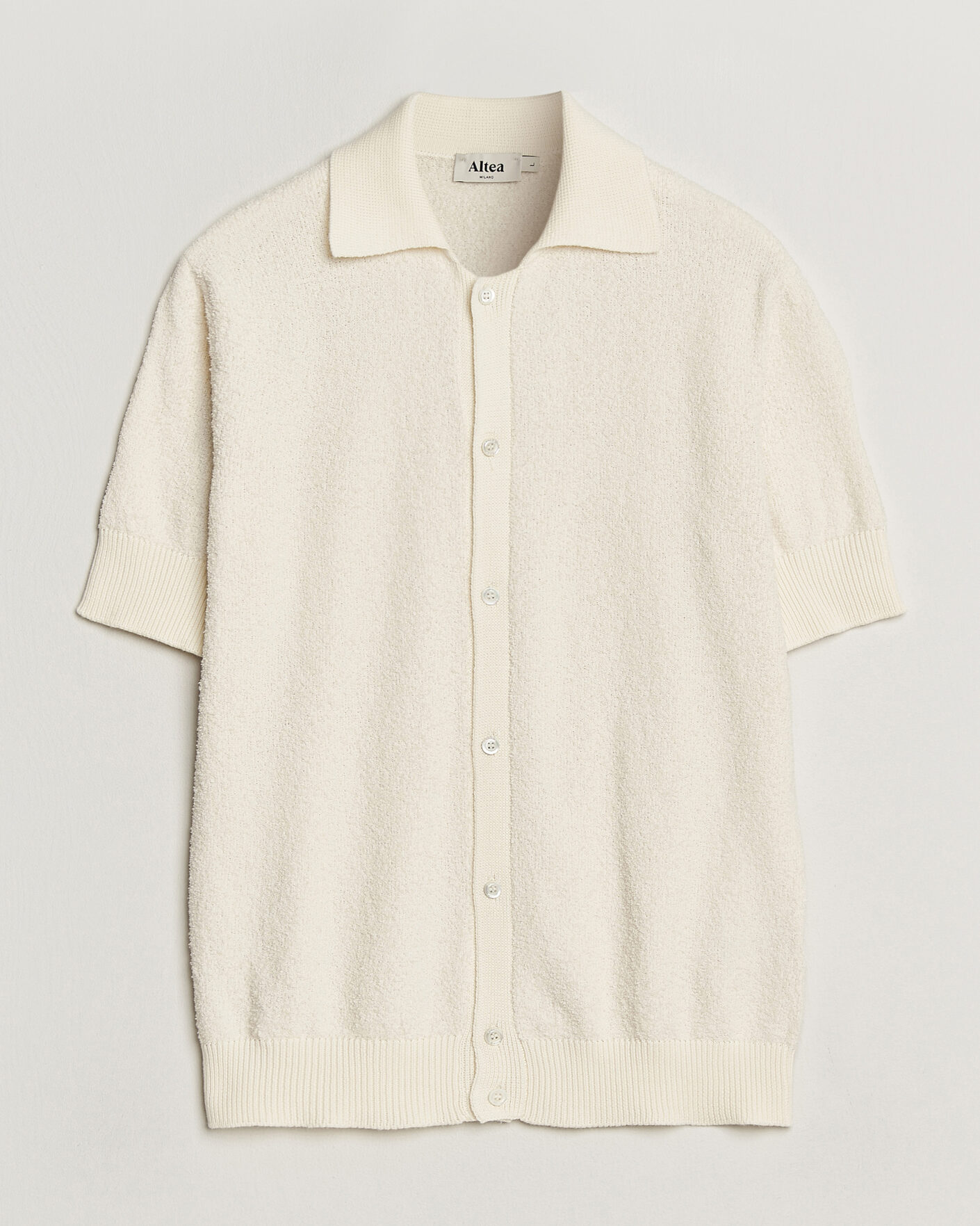 Men | Shirts | Altea | Soft Boucle Resort Shirt Off White