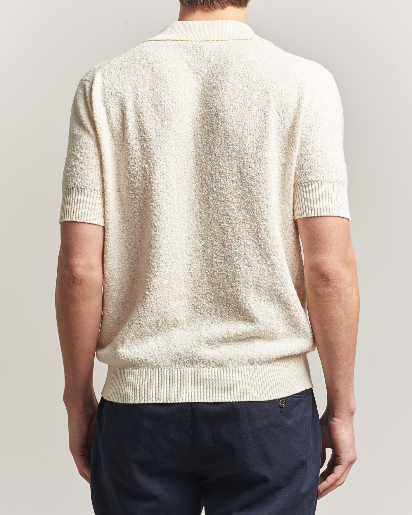 Men | Shirts | Altea | Soft Boucle Resort Shirt Off White