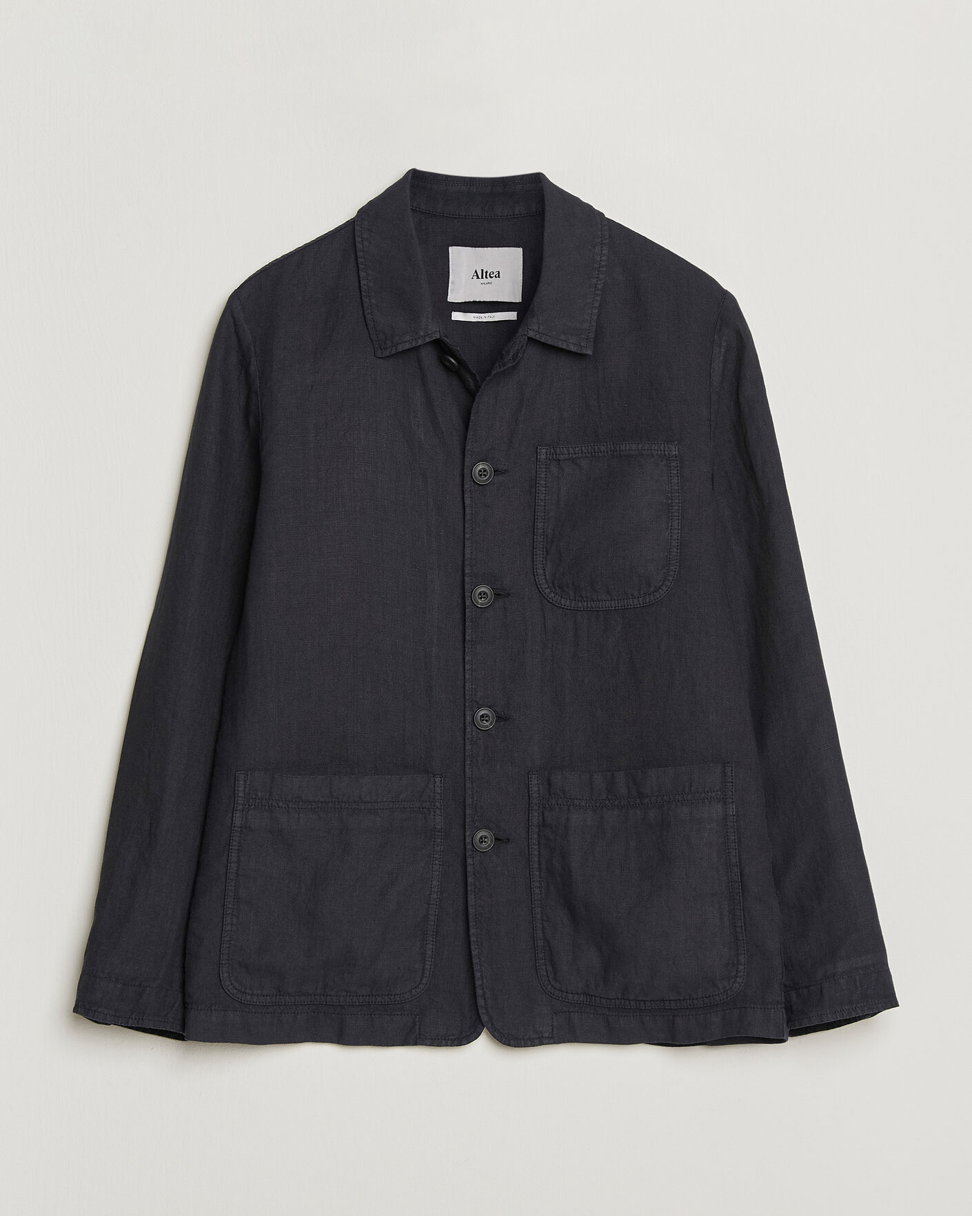 Altea Linen Chore Jacket Navy at CareOfCarl.com