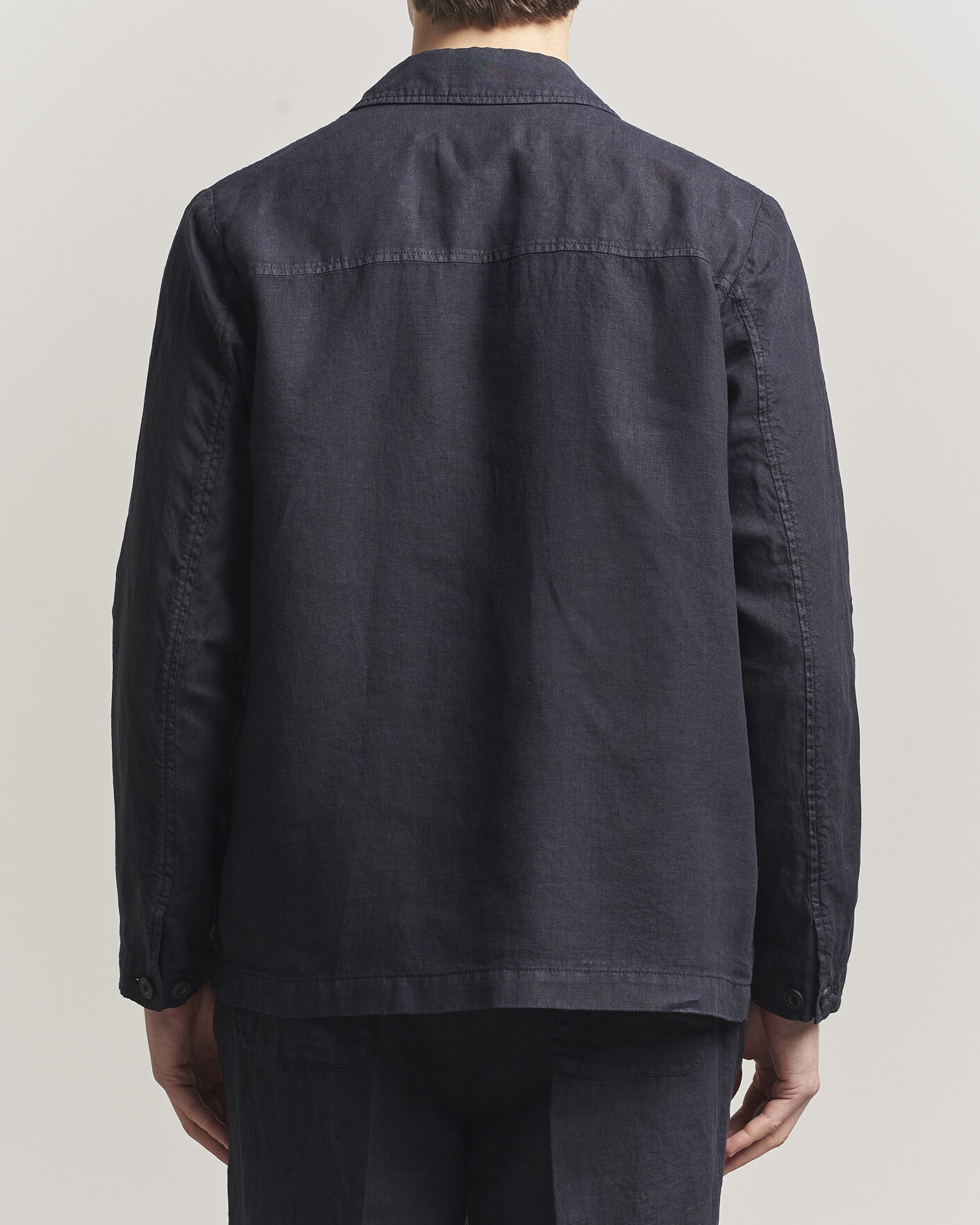 Altea Linen Chore Jacket Navy at CareOfCarl.com