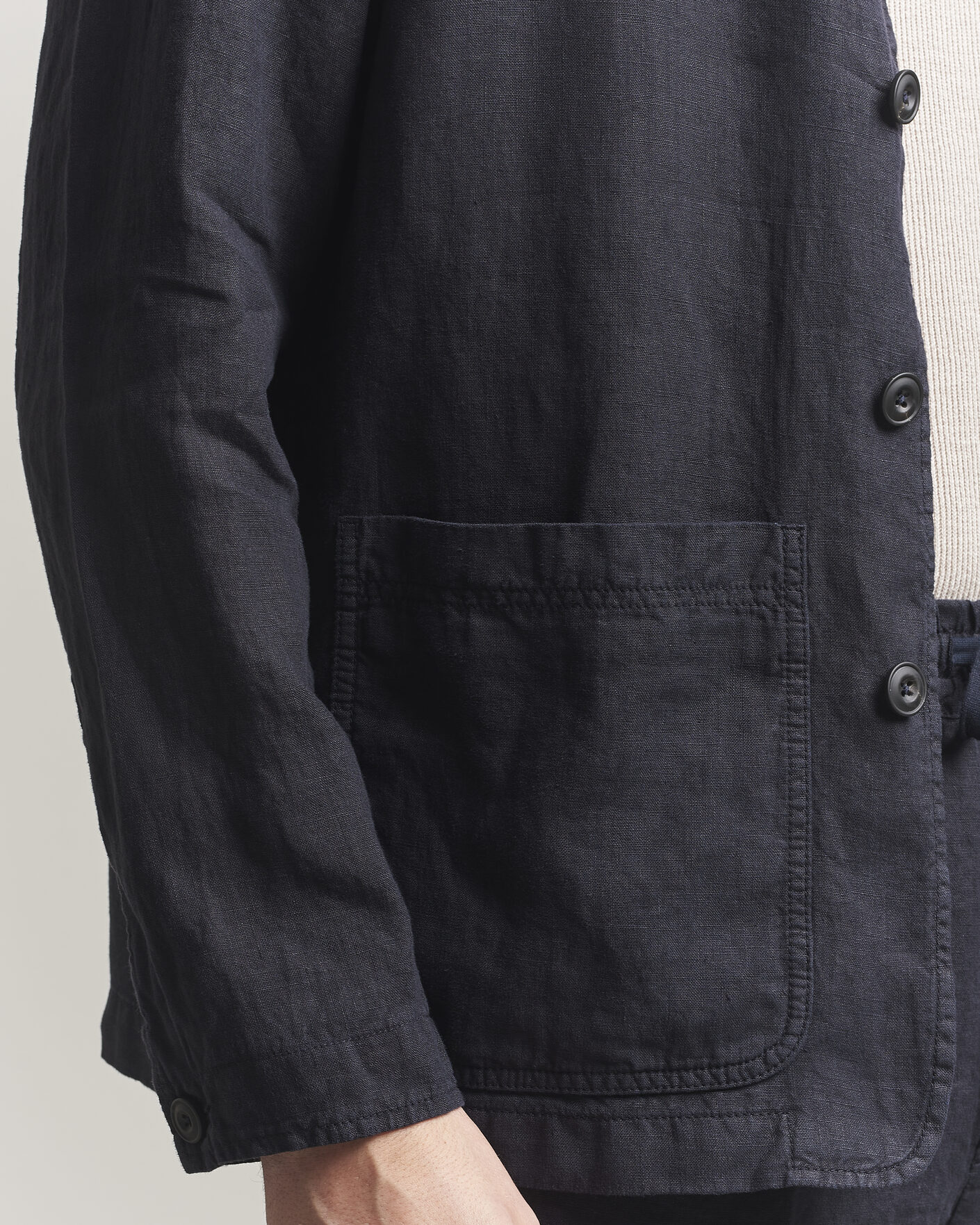 Men | Coats & Jackets | Altea | Linen Chore Jacket Navy