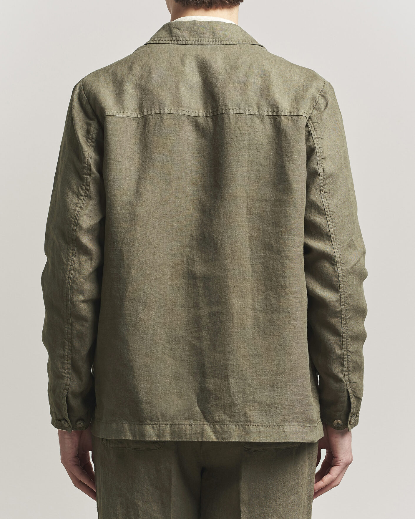 Altea Linen Chore Jacket Military at CareOfCarl.com