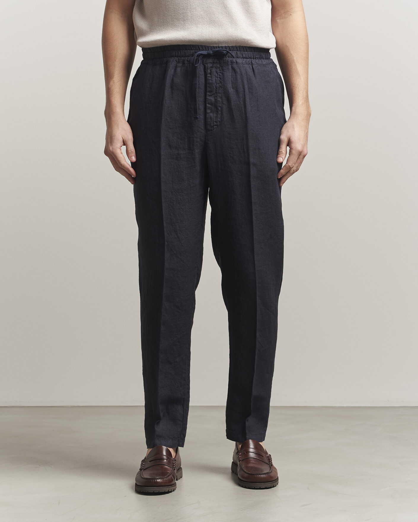 Men | Trousers | Altea | Linen Pants Navy