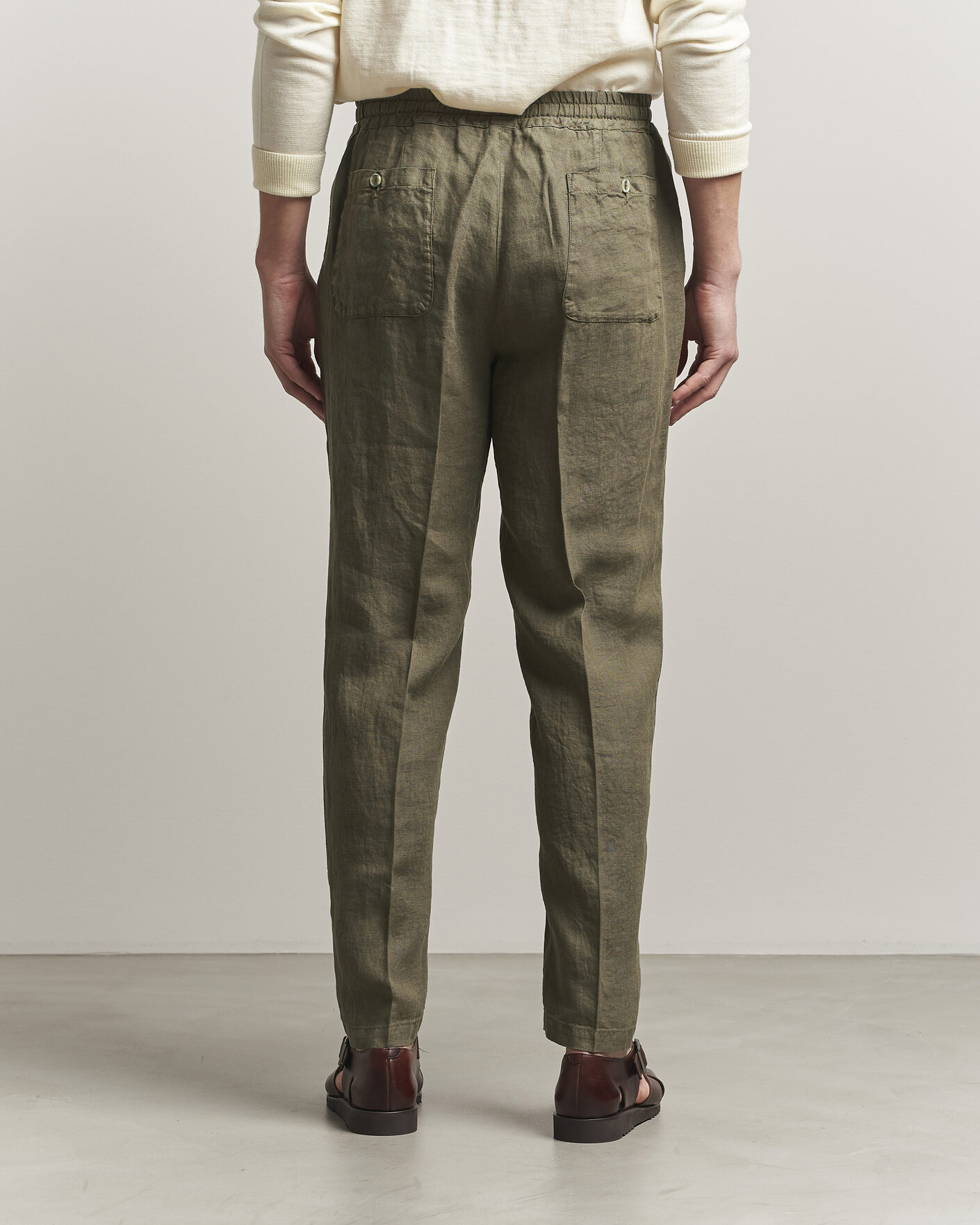 Men | Trousers | Altea | Linen Pants Military