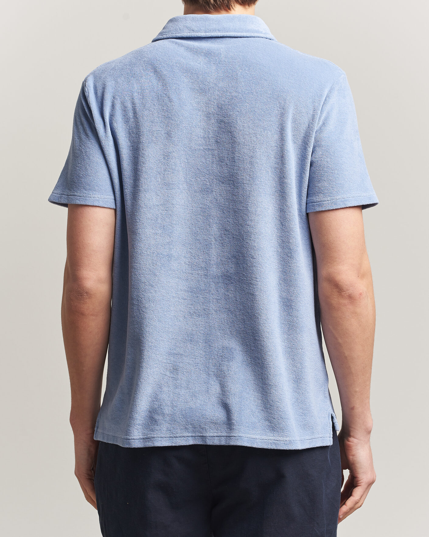 Men | Polo Shirts | Altea | Terry Cotton Polo Light Blue