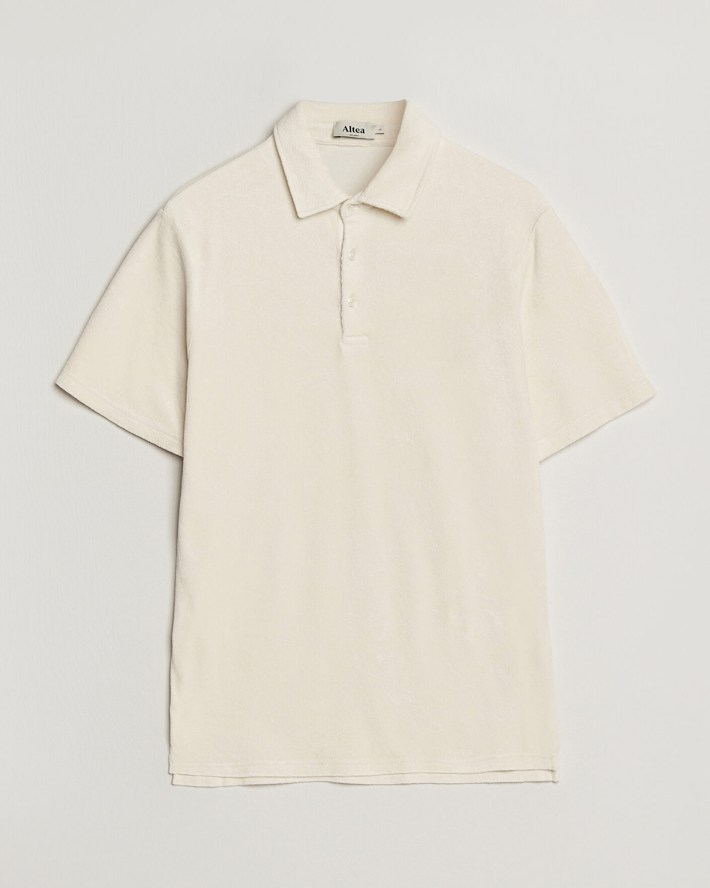 Men | Polo Shirts | Altea | Terry Cotton Polo Off White