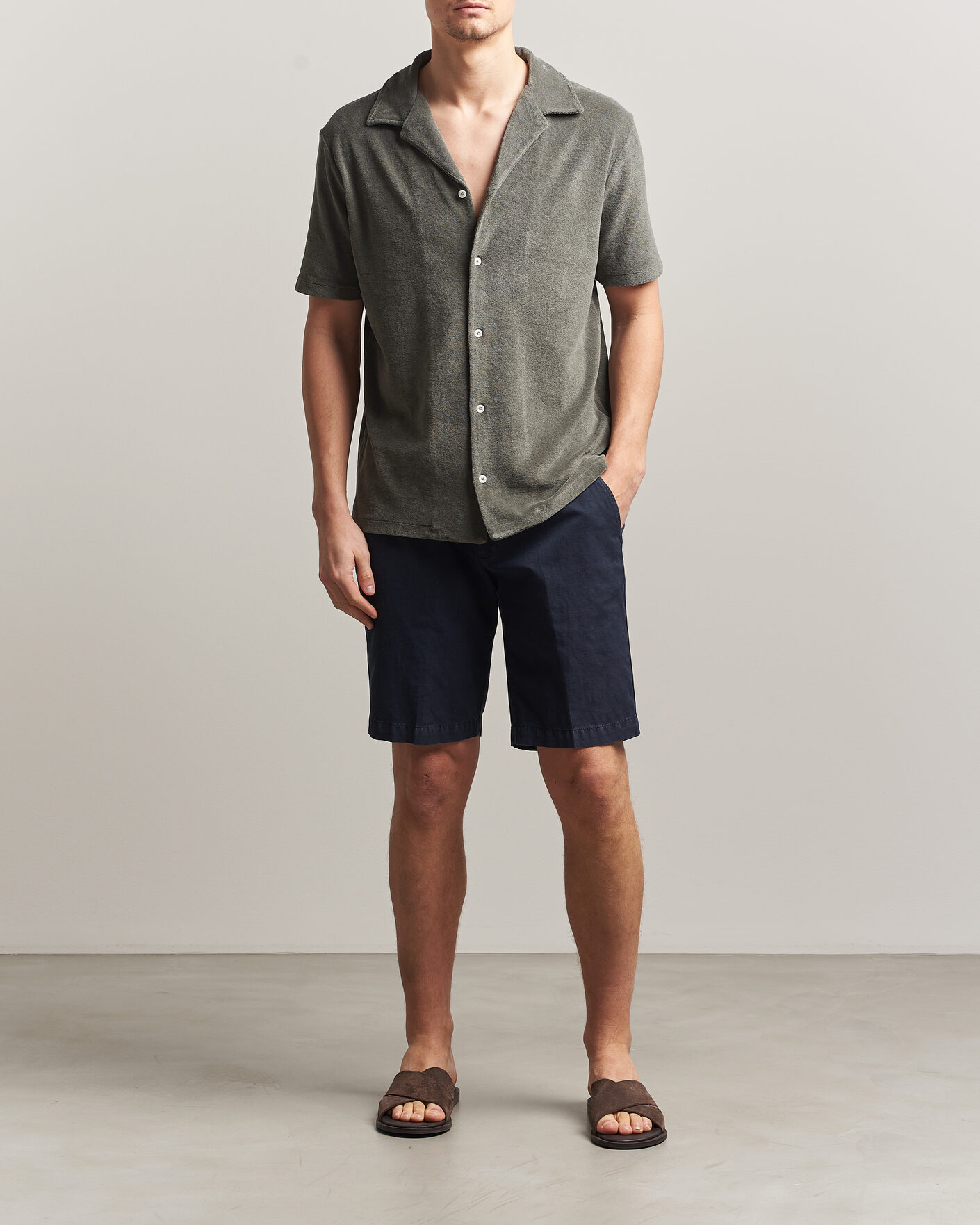 Men | Shirts | Altea | Terry Bowling Shirt Olive