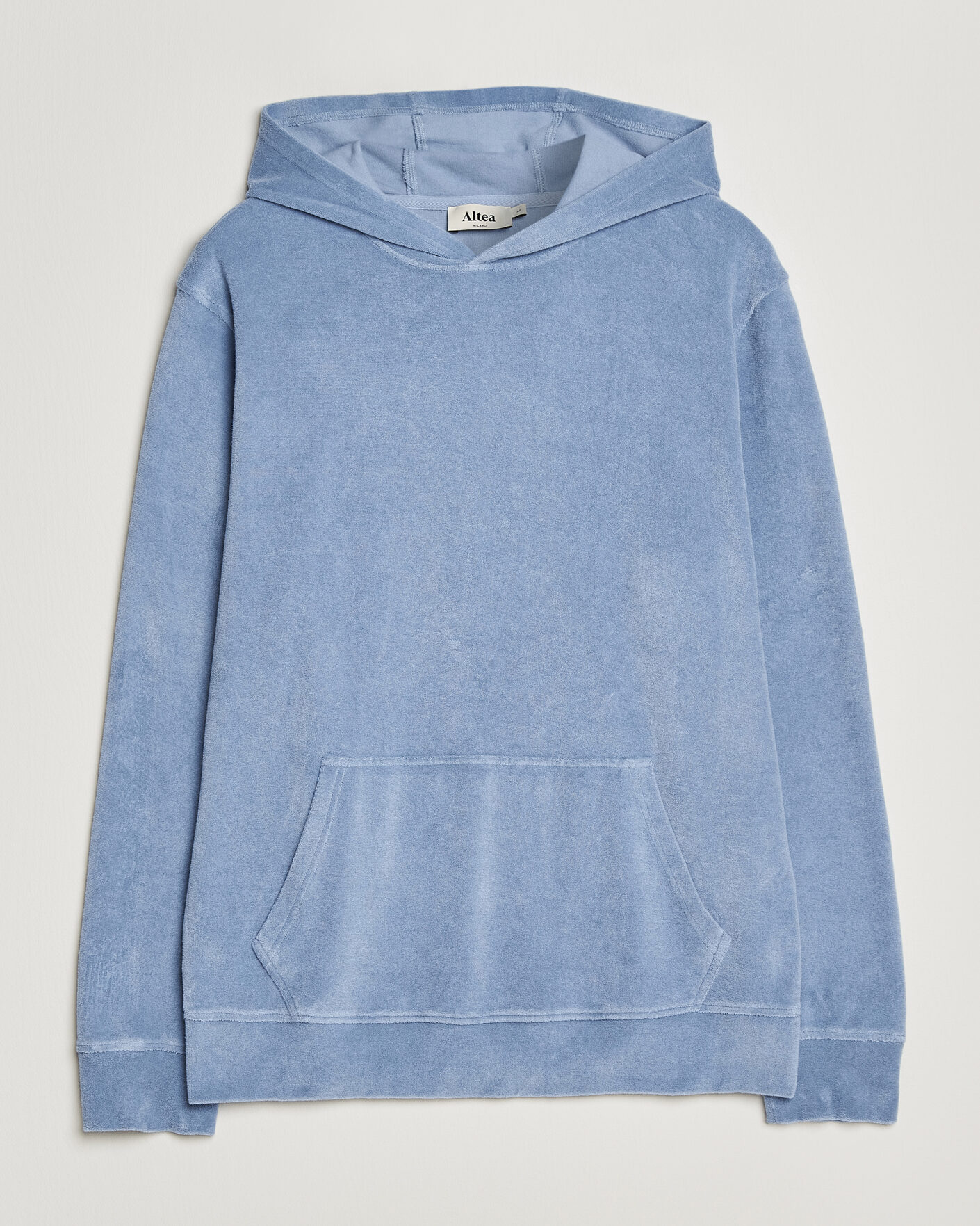 Men | Sweaters & Knitwear | Altea | Terry Cotton Hoodie Light Blue