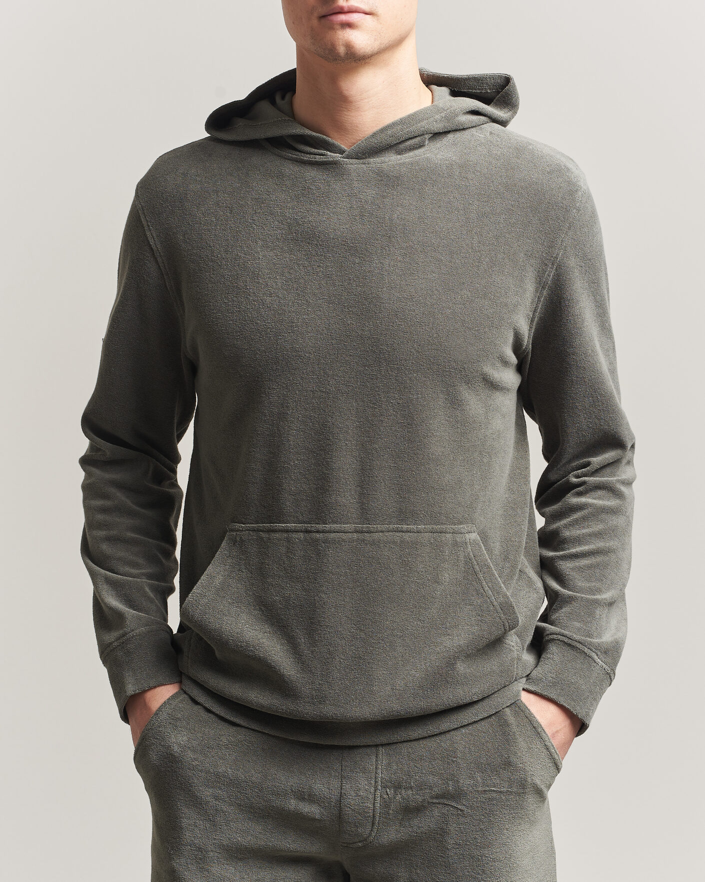 Men | Sweaters & Knitwear | Altea | Terry Cotton Hoodie Olive