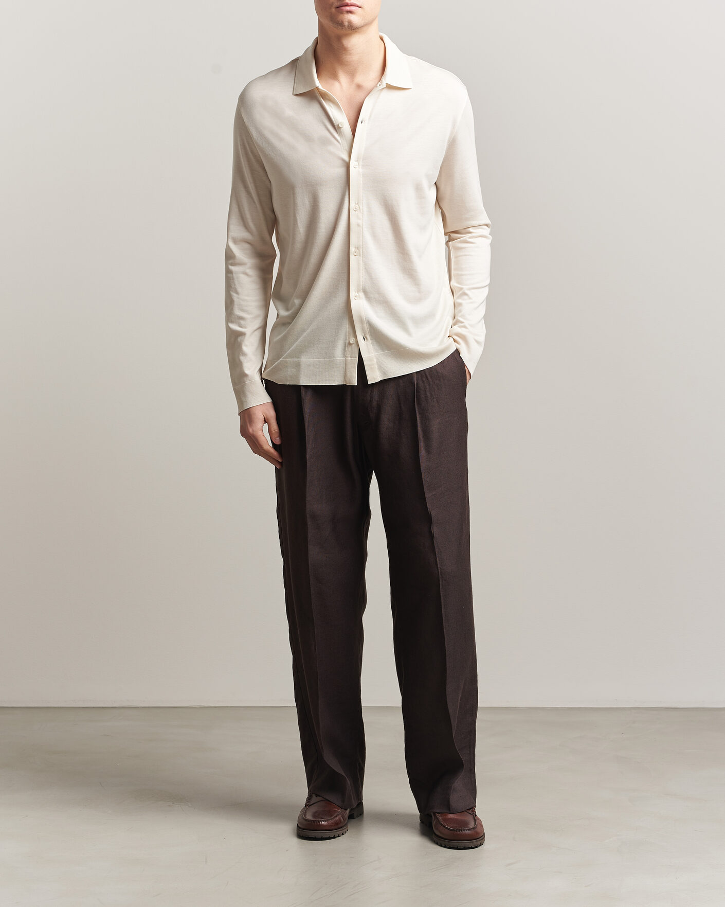 Men | Shirts | Altea | Jersey Knit Shirt Off White