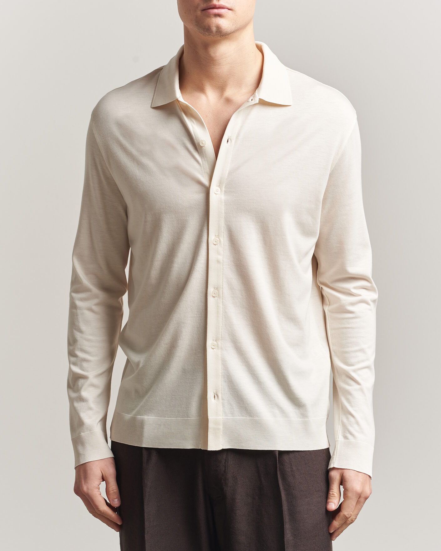 Men | Shirts | Altea | Jersey Knit Shirt Off White