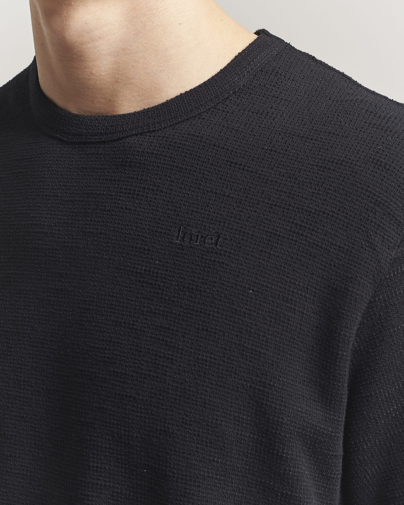 Men | T-Shirts | Forét | Fir Structured T-Shirt Black
