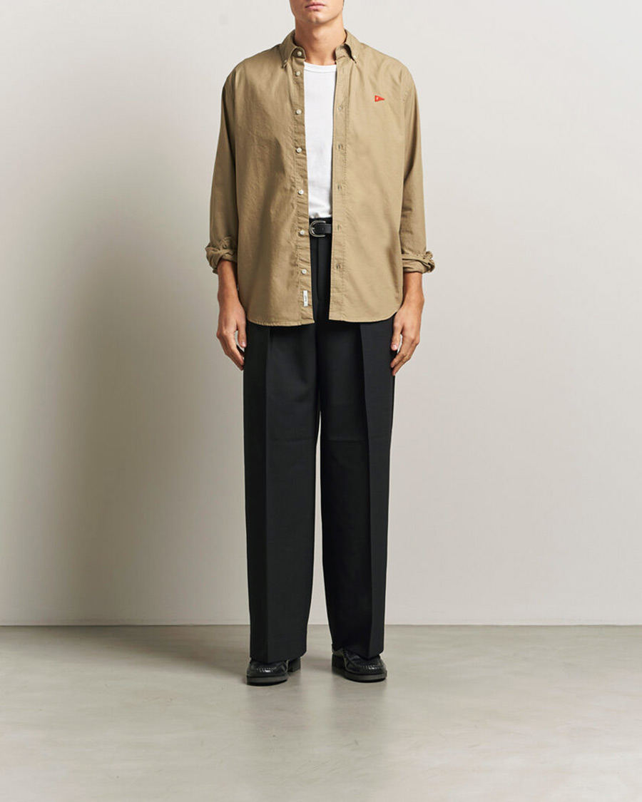 Men | Shirts | Forét | Flag Regular Fit Oxford Shirt Khaki