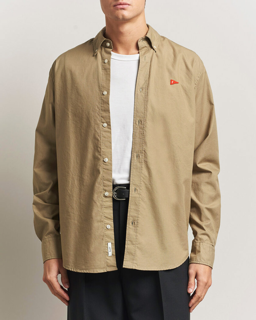 Men | Shirts | Forét | Flag Regular Fit Oxford Shirt Khaki