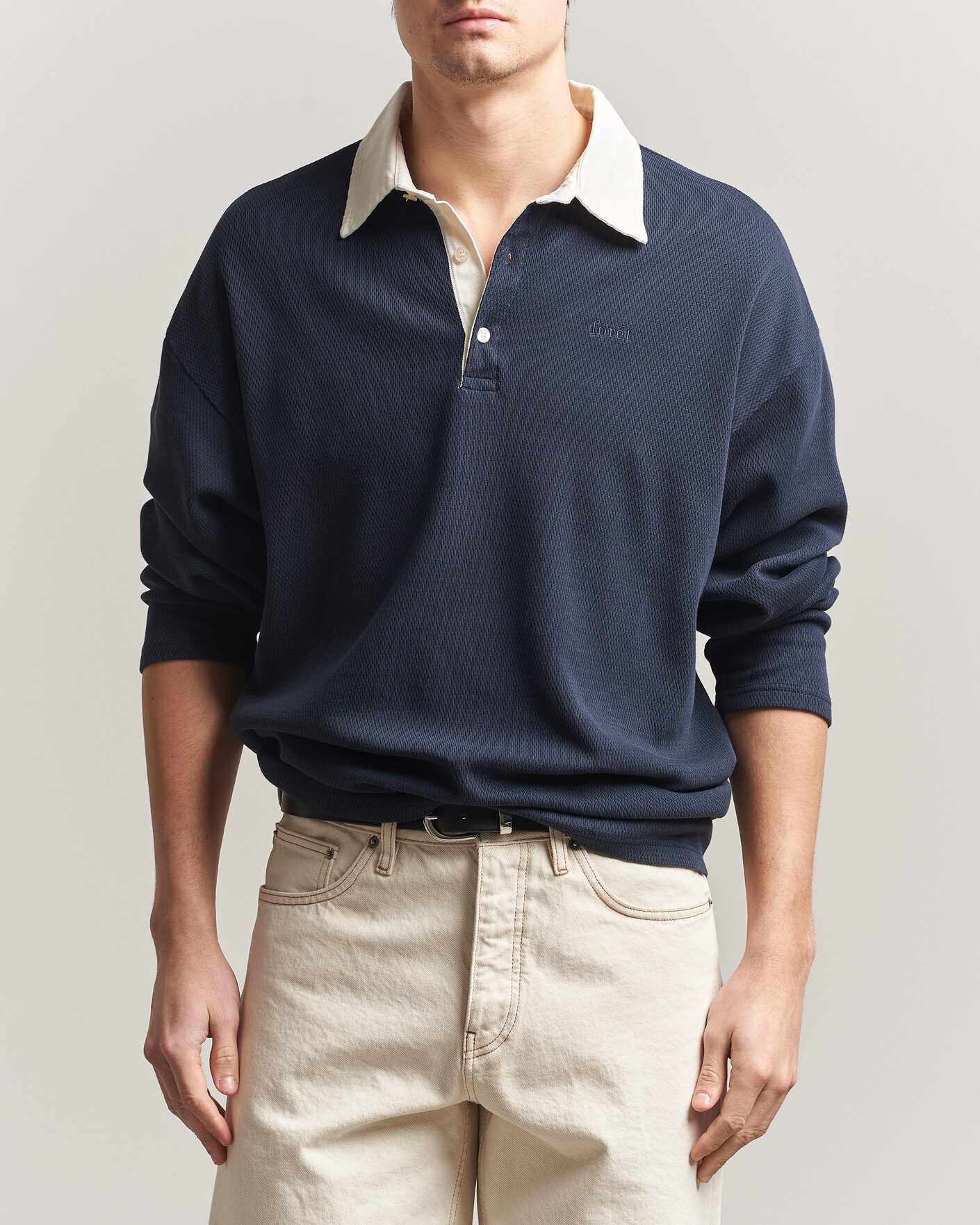 Men | Sweaters & Knitwear | Forét | Match Rugby Structured Sweatshirt Navy