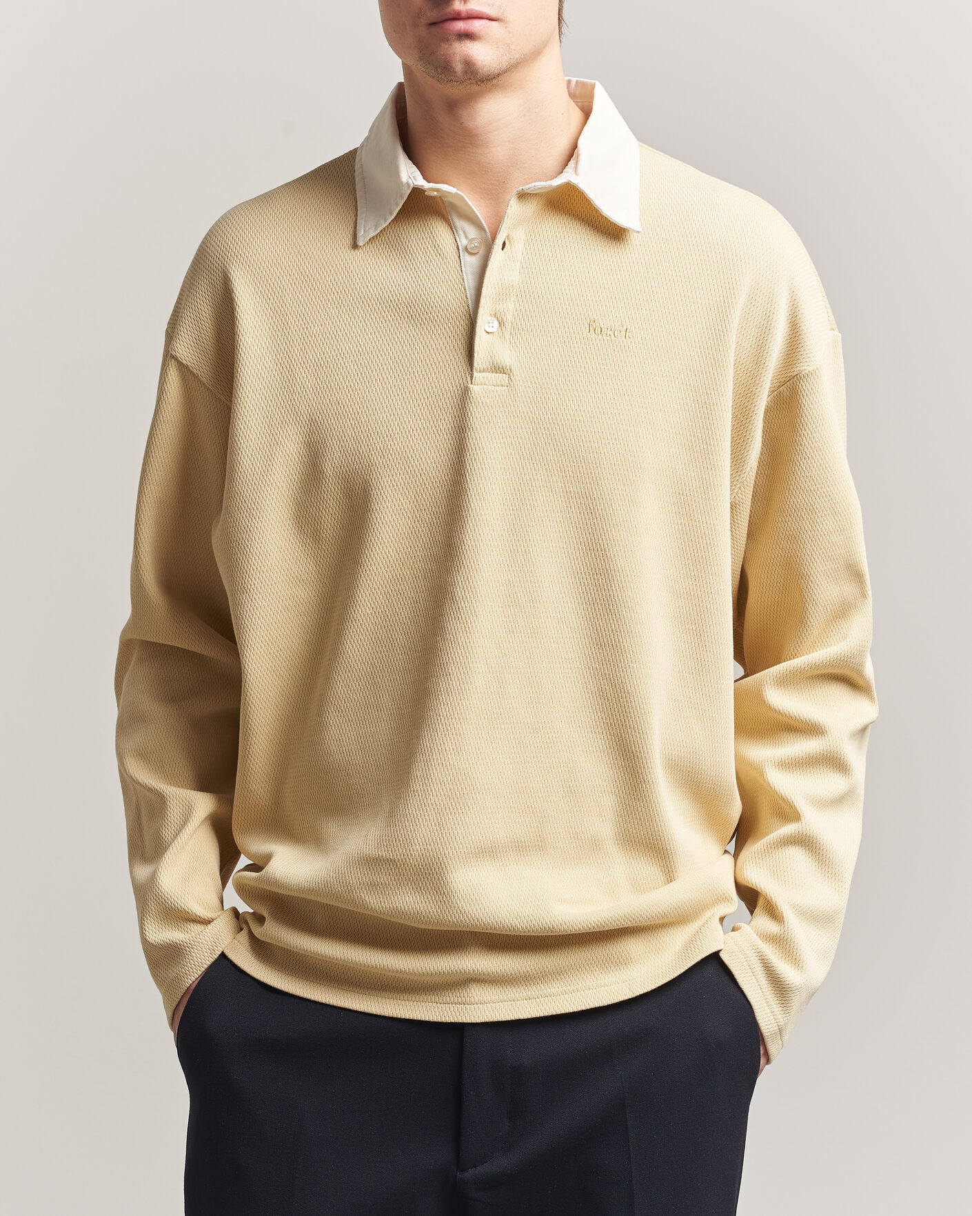 Men | Sweaters & Knitwear | Forét | Match Rugby Structured Sweatshirt Vintage Yellow