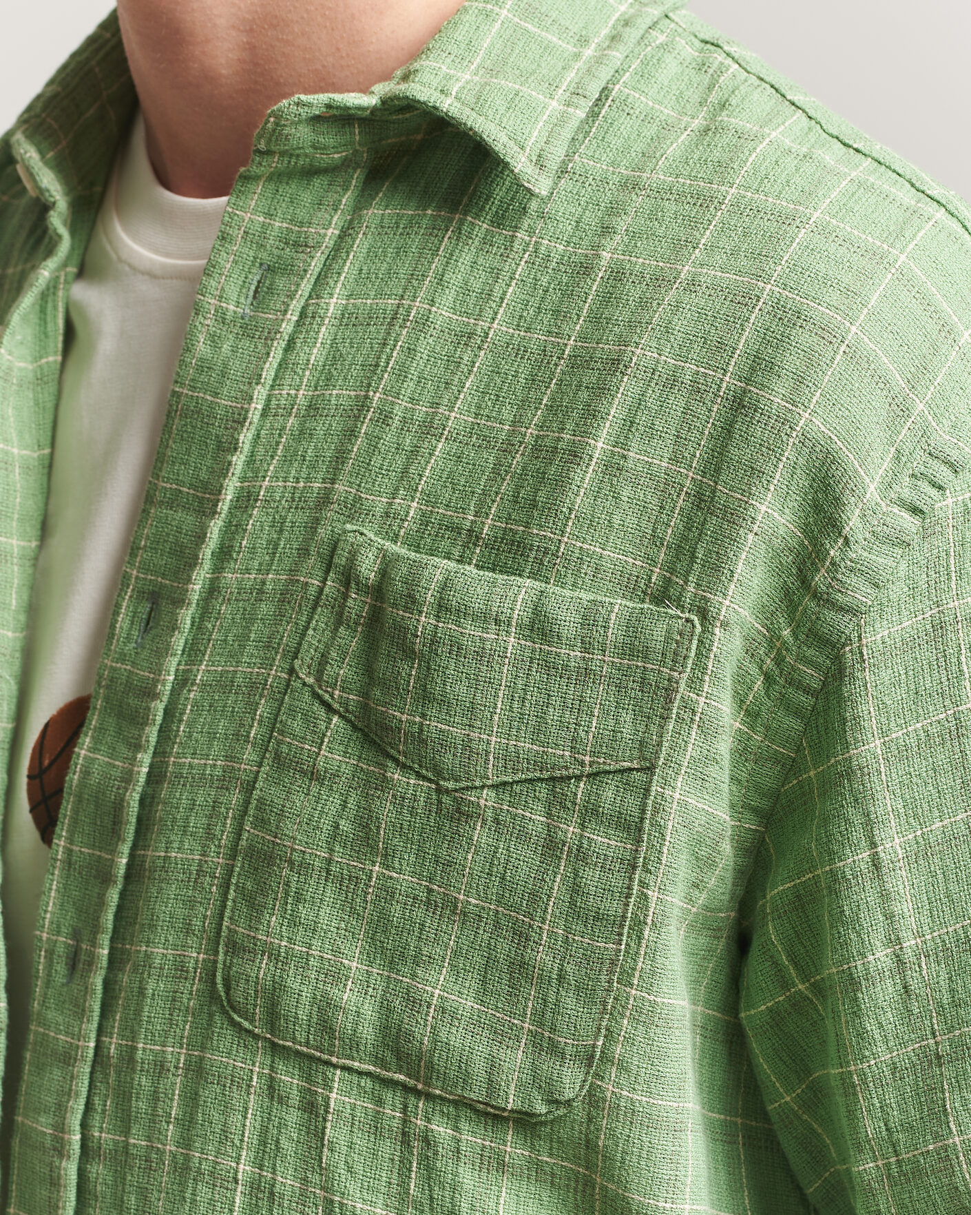 Men | Shirts | Forét | Scout Relaxed Fit Loose Weave Shirt Vibrant Moss