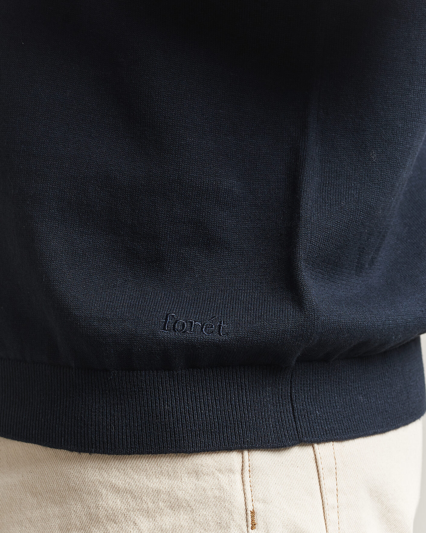 Men | Polo Shirts | Forét | Sea Cotton/Linen Polo Navy