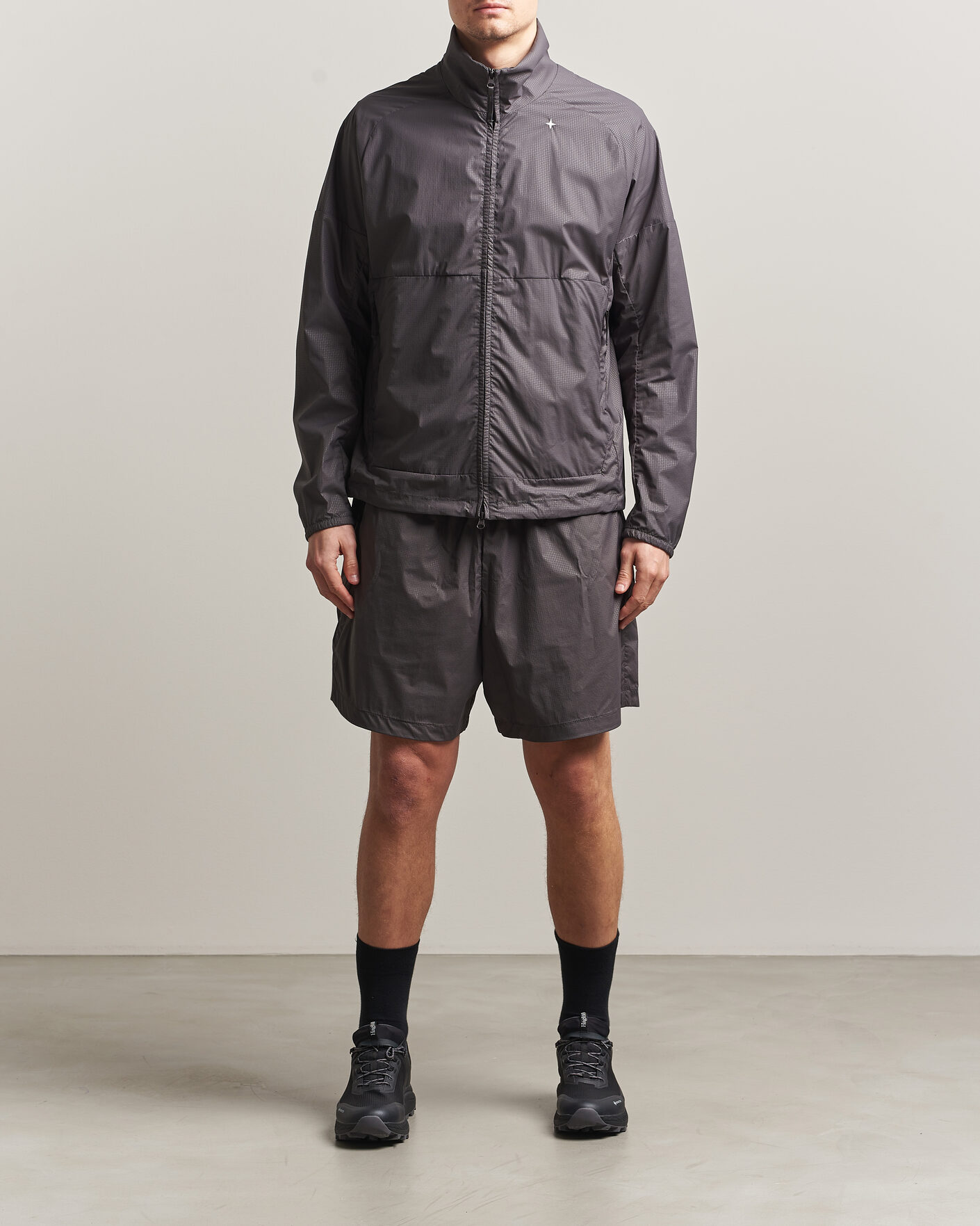 Men | Shorts | Stone Island | Stellina Nylon Stretch Shorts Charcoal