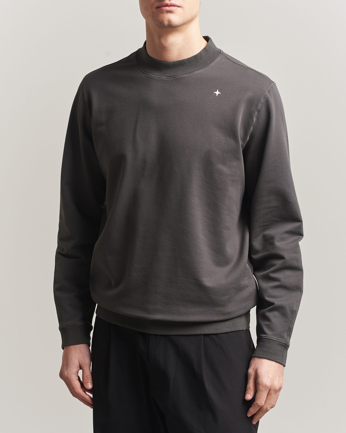 Men | Sweaters & Knitwear | Stone Island | Stellina Cotton Sweatshirt Charcoal