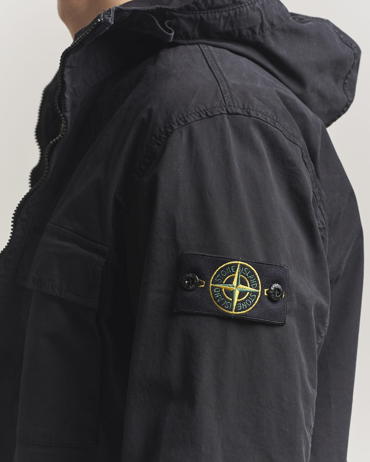 Men | Coats & Jackets | Stone Island | Stretch Cotton Twill Hood Jacket Black