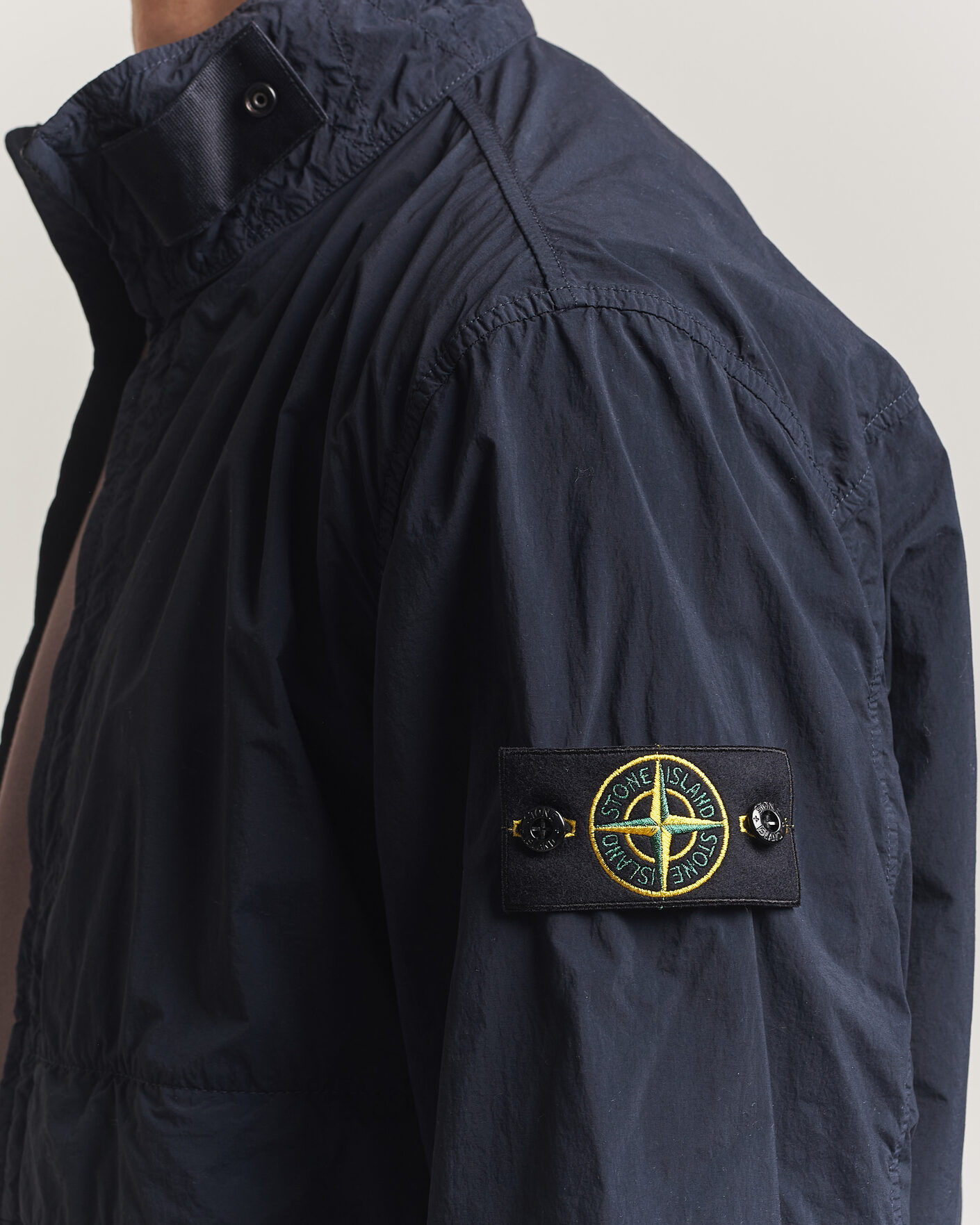 Stone Island Nylon Smerigliato-TC Stand Collar Jacket Navy at