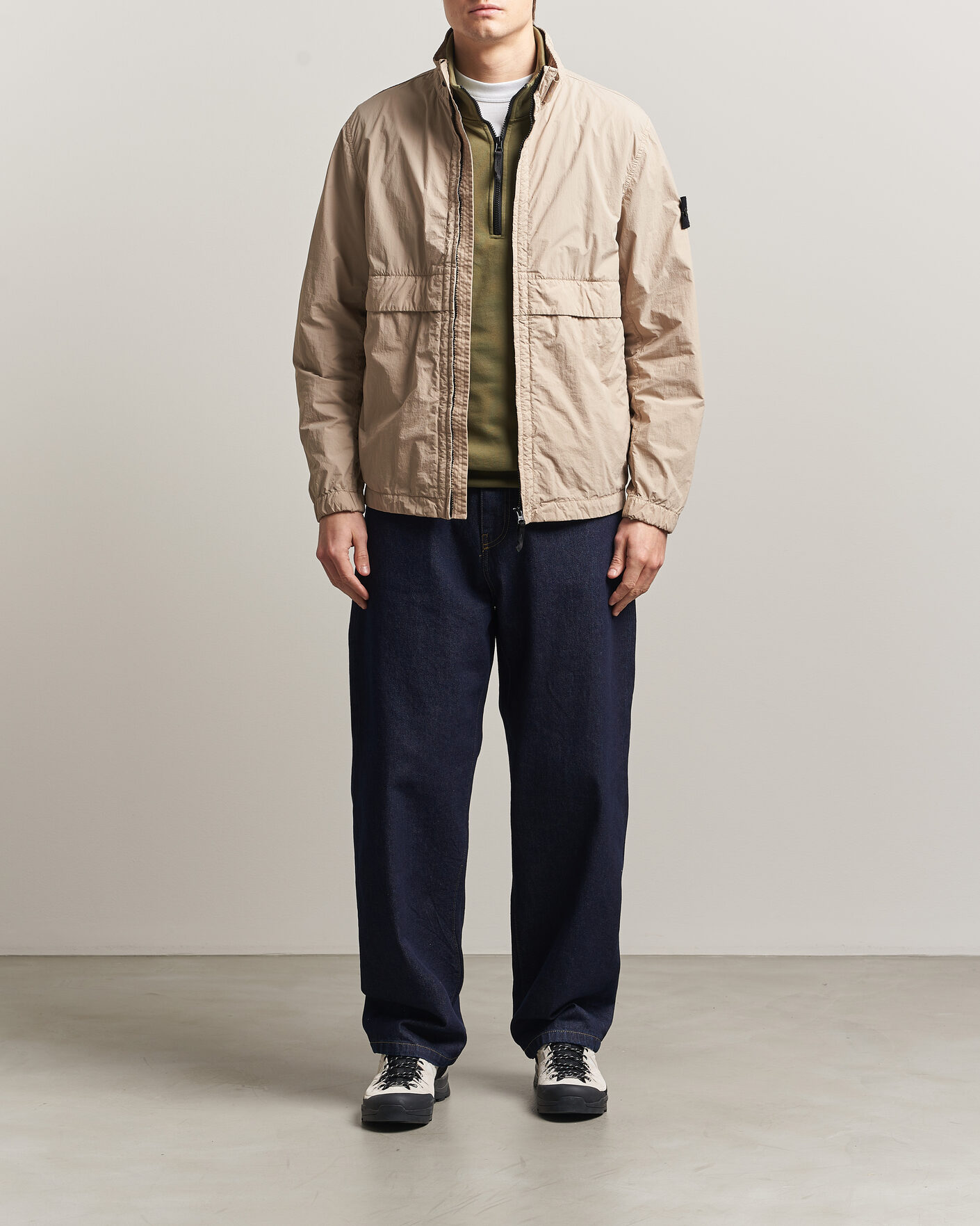 Stone Island Nylon Smerigliato-TC Stand Collar Jacket Desert at