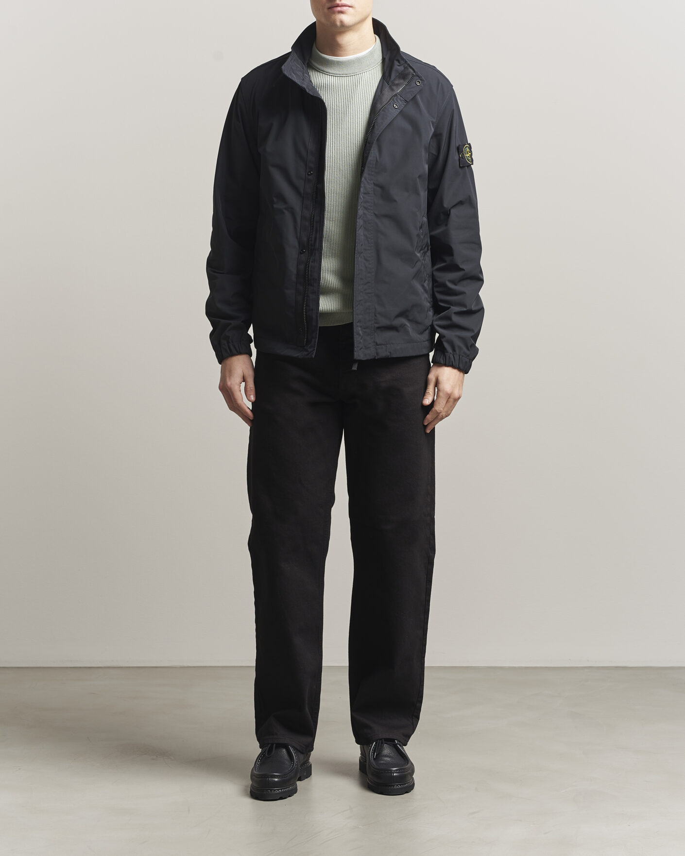 Stone Island Micro Twill Stand Collar Jacket Black at CareOfCarl.com