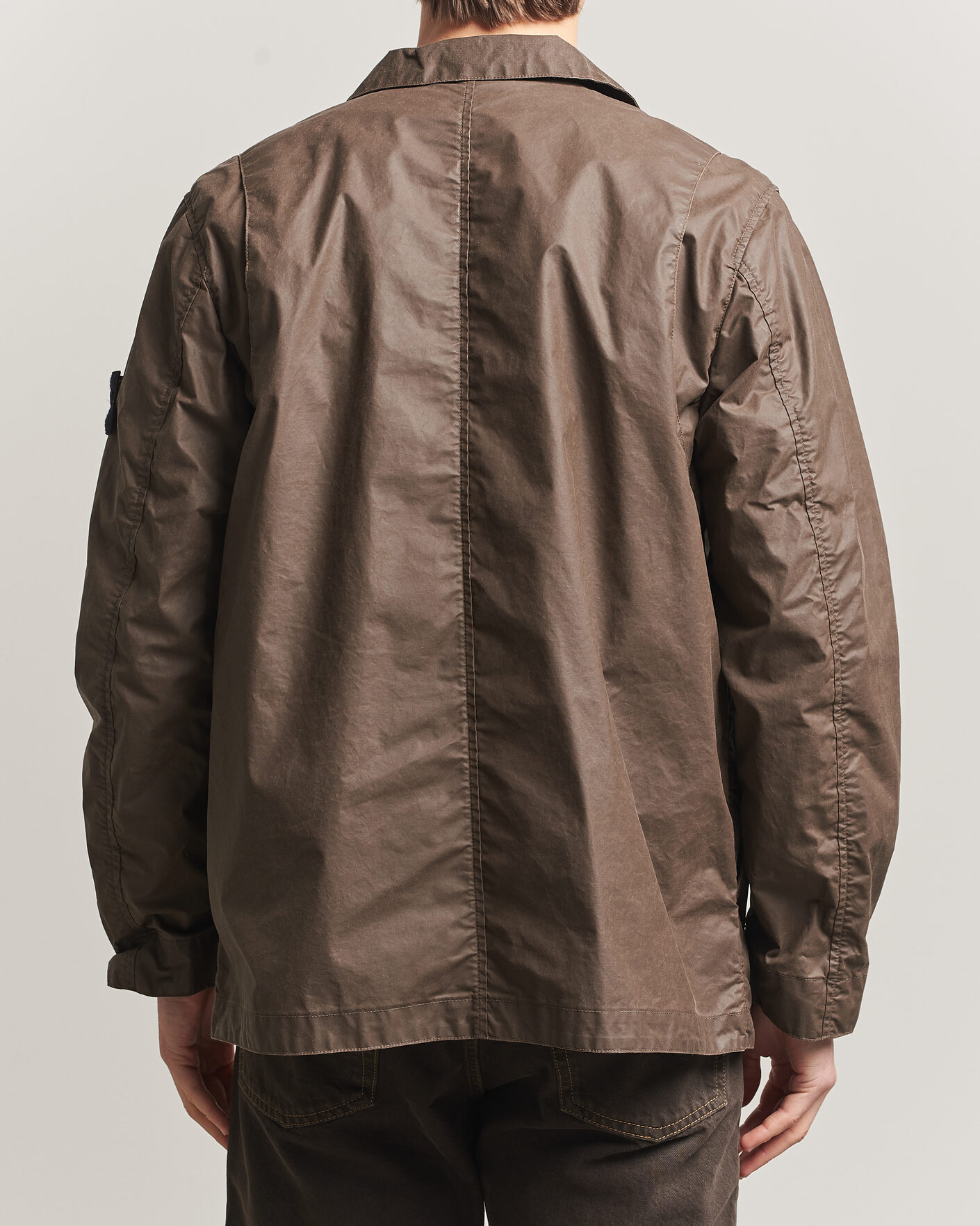Stone Island Waxed Pigment Cotton Tela Field Jacket Umber at