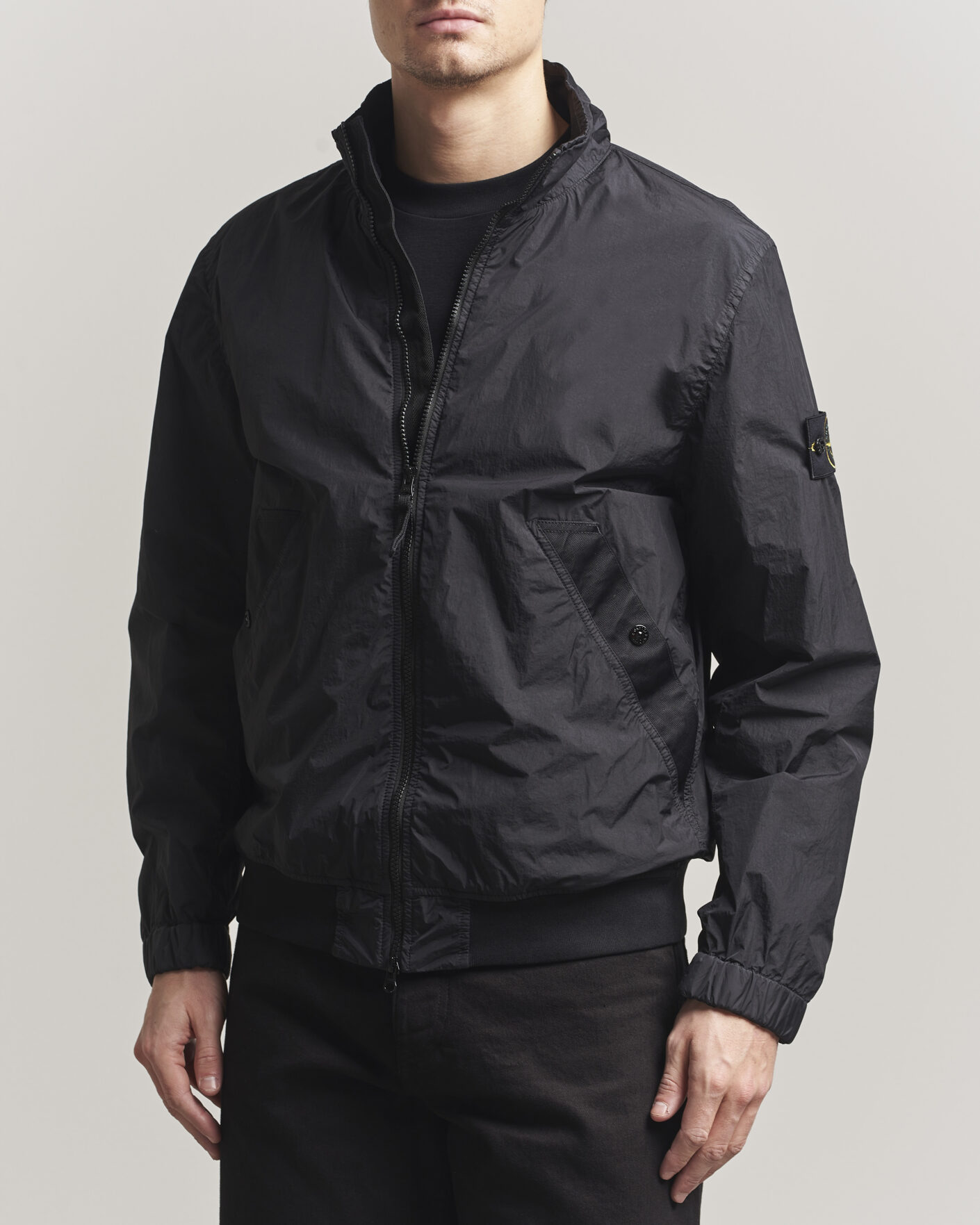 Men | Coats & Jackets | Stone Island | Crinkle Reps Short Jacket Black