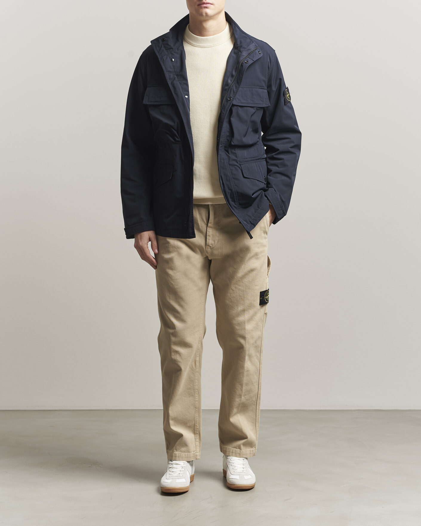 Stone Island Micro Twill Field Jacket Navy at CareOfCarl.com