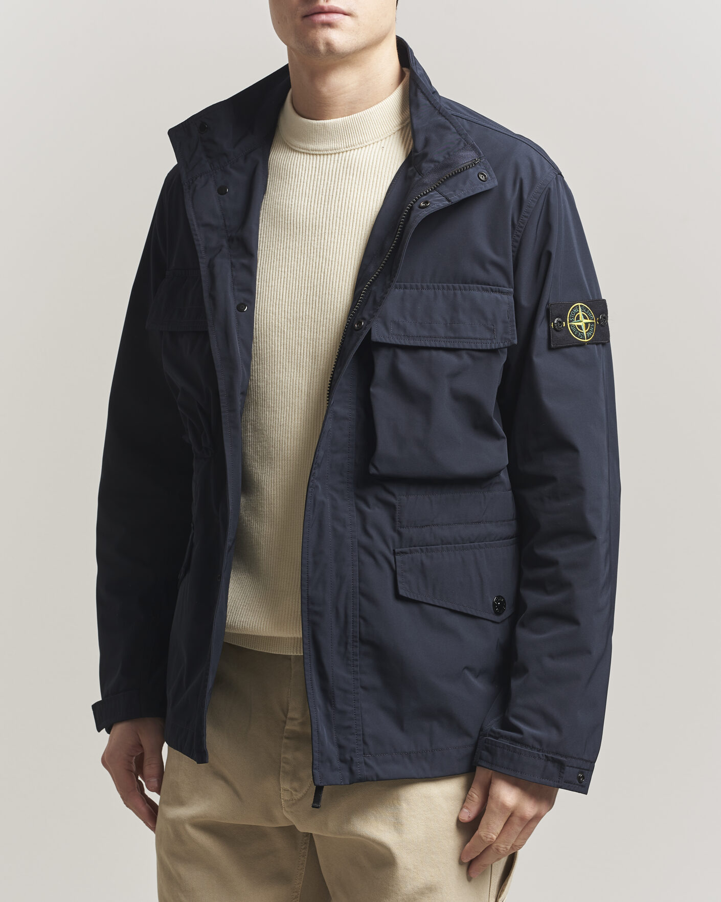 Stone Island Micro Twill Field Jacket Navy at CareOfCarl.com