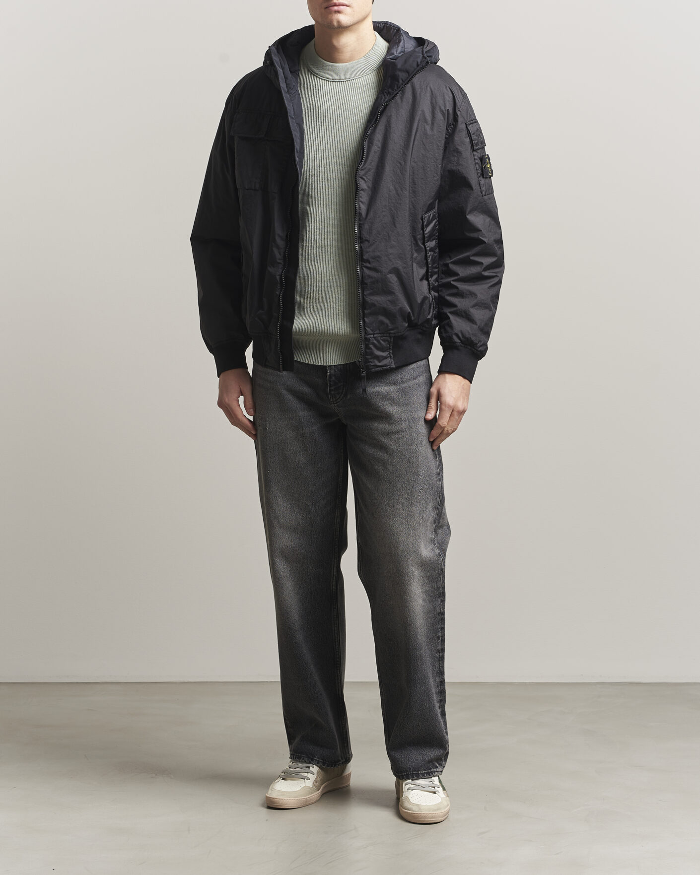 Stone Island Membrana 3L Hood Jacket Black at CareOfCarl.com
