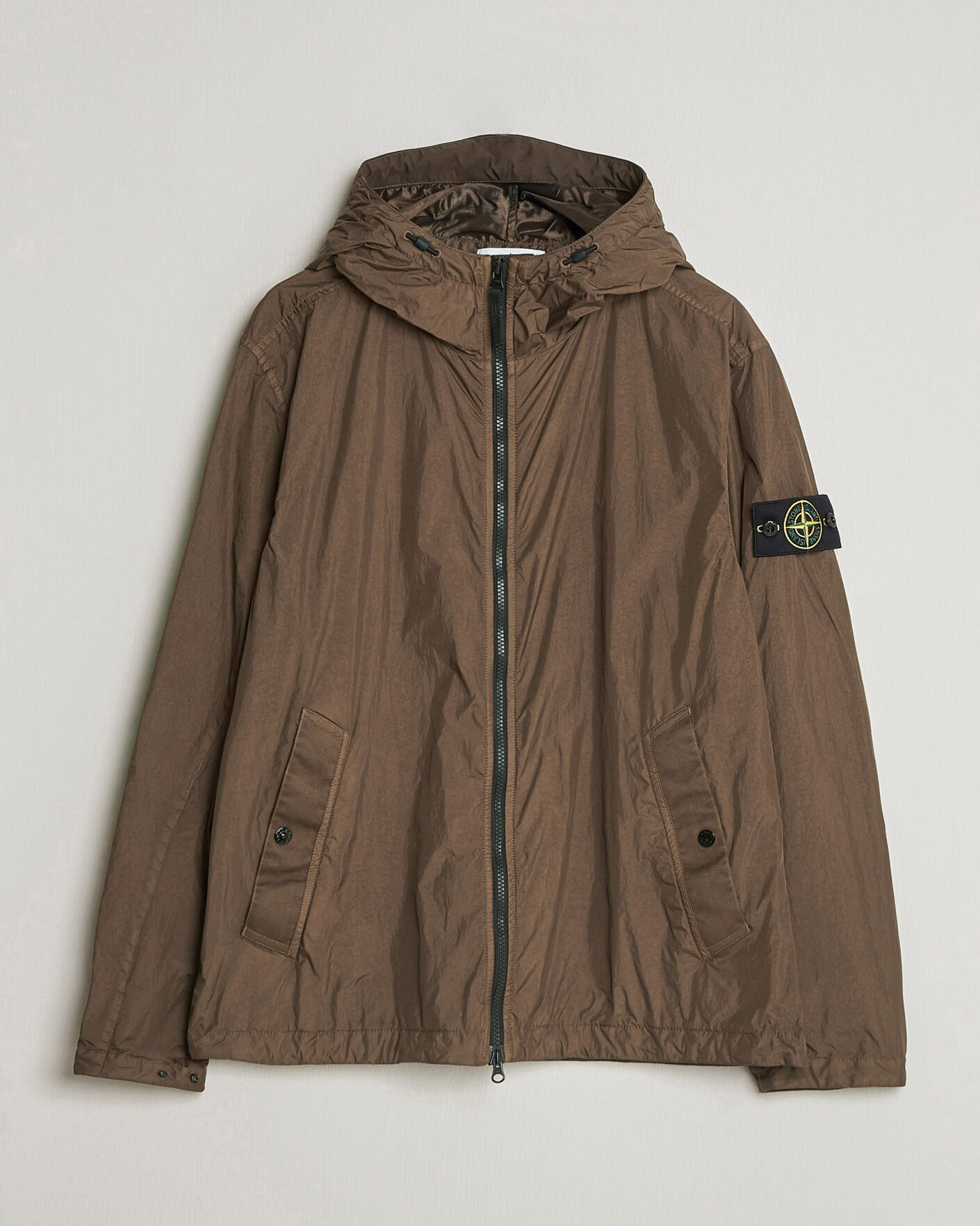 Men | Coats & Jackets | Stone Island | Crinkle Reps Padded Hood Jacket Umber
