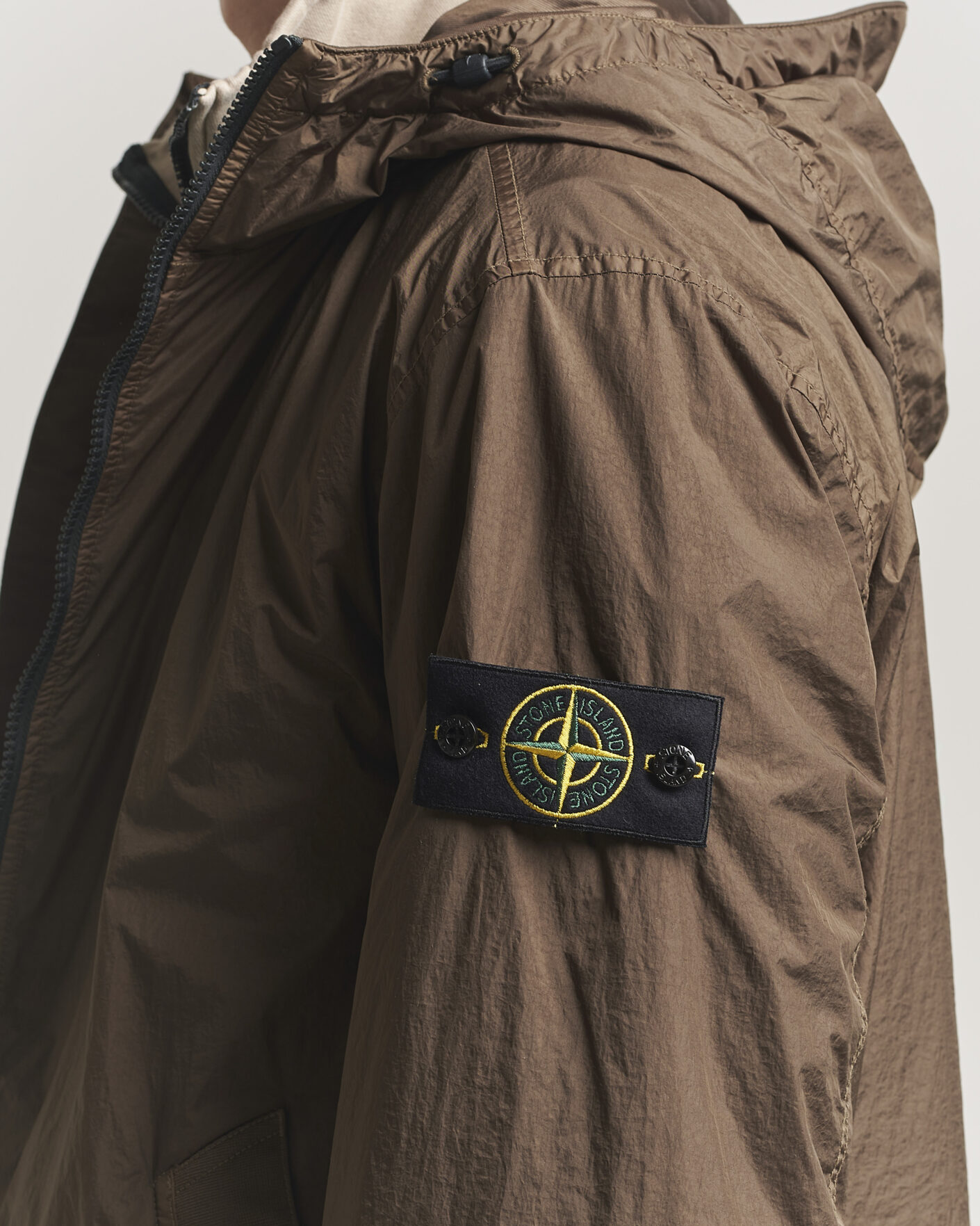 Men | Coats & Jackets | Stone Island | Crinkle Reps Padded Hood Jacket Umber
