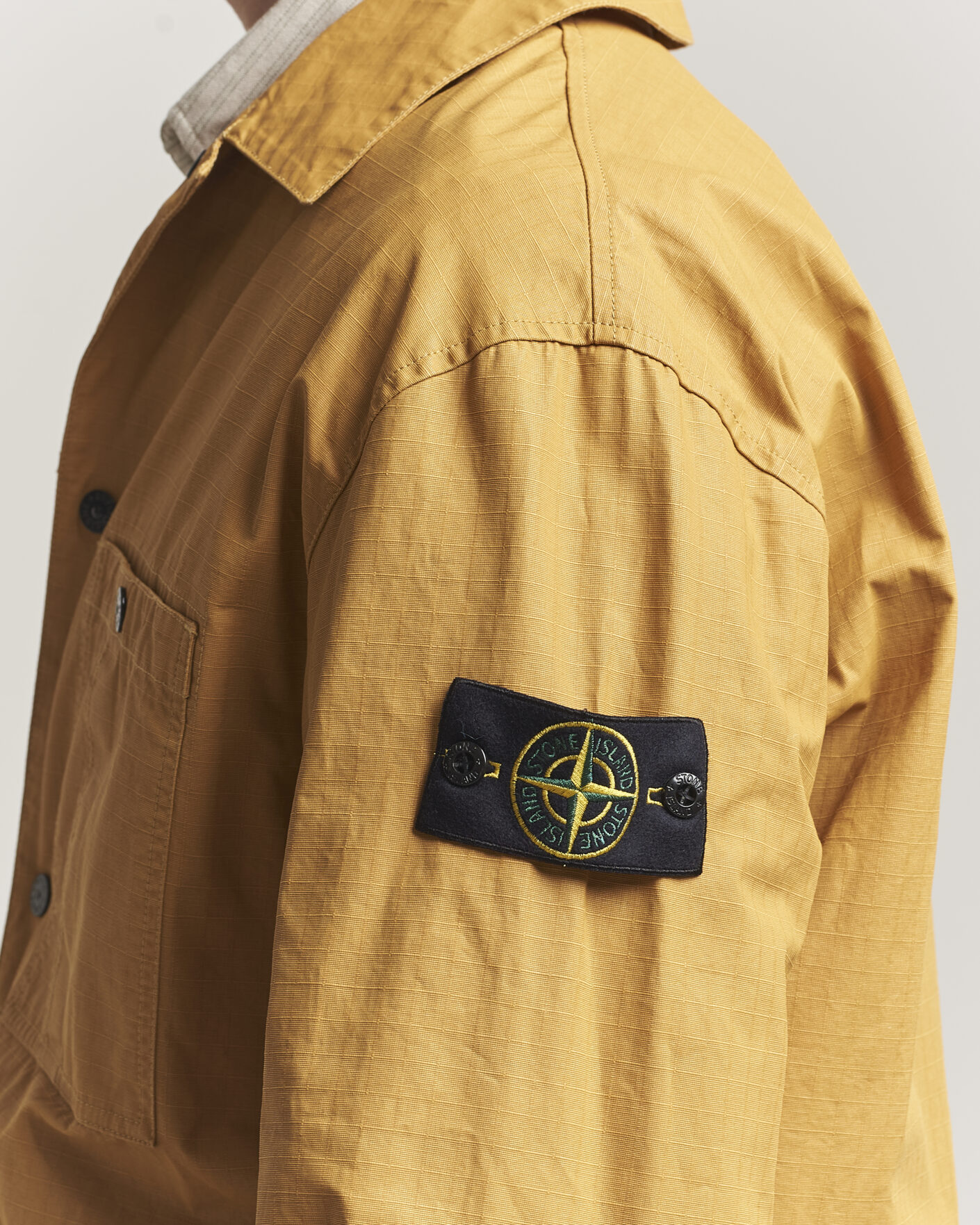 Stone Island Double Coated Cotton Ripstop Overshirt Mustard at